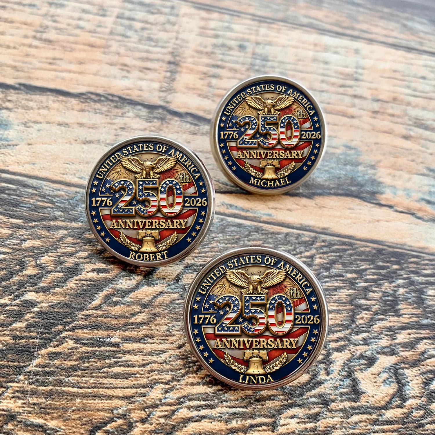 Custom Name 250 Years of USA Of Freedom Anniversary Eagle Lapel Pin LM32 899565 - Image 4