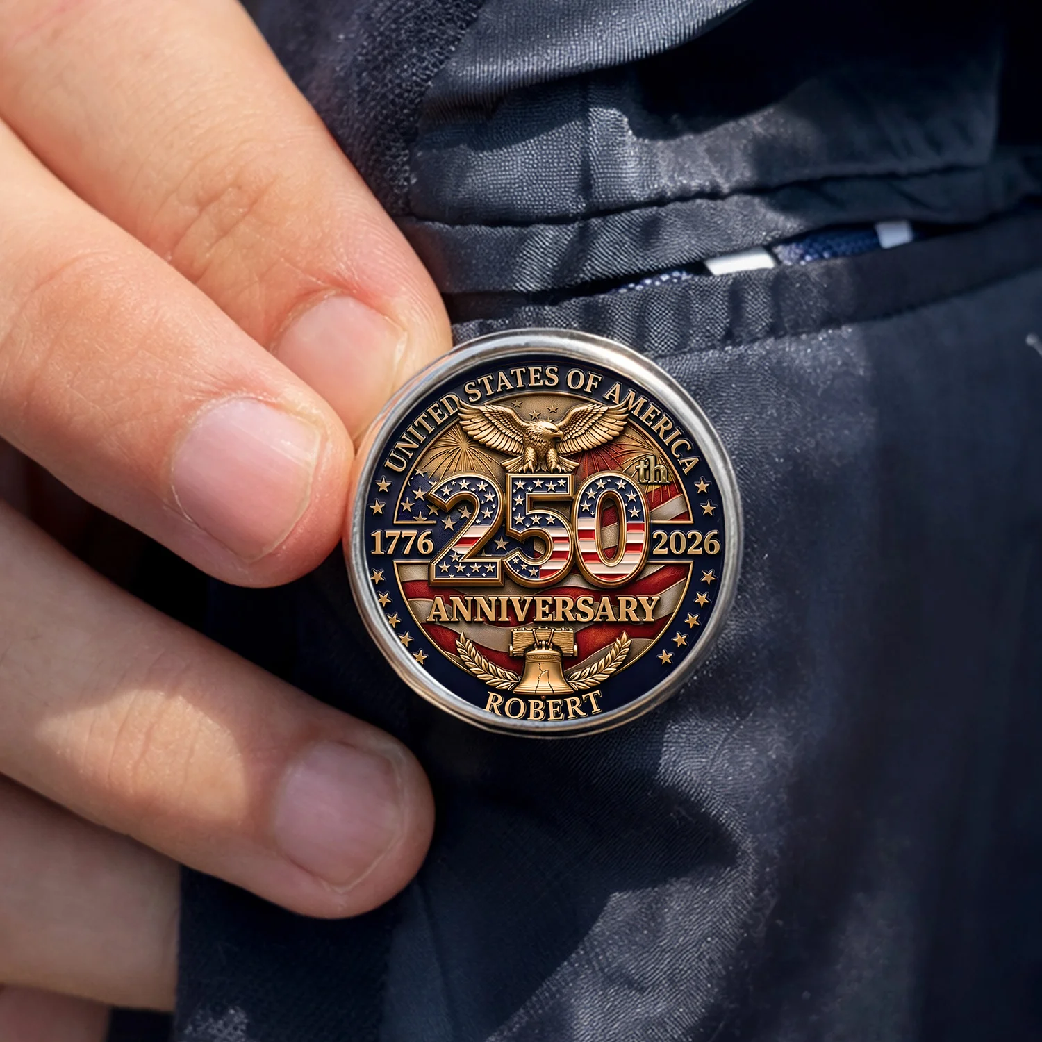 Custom Name 250 Years of USA Of Freedom Anniversary Eagle Lapel Pin LM32 899565 - Image 5