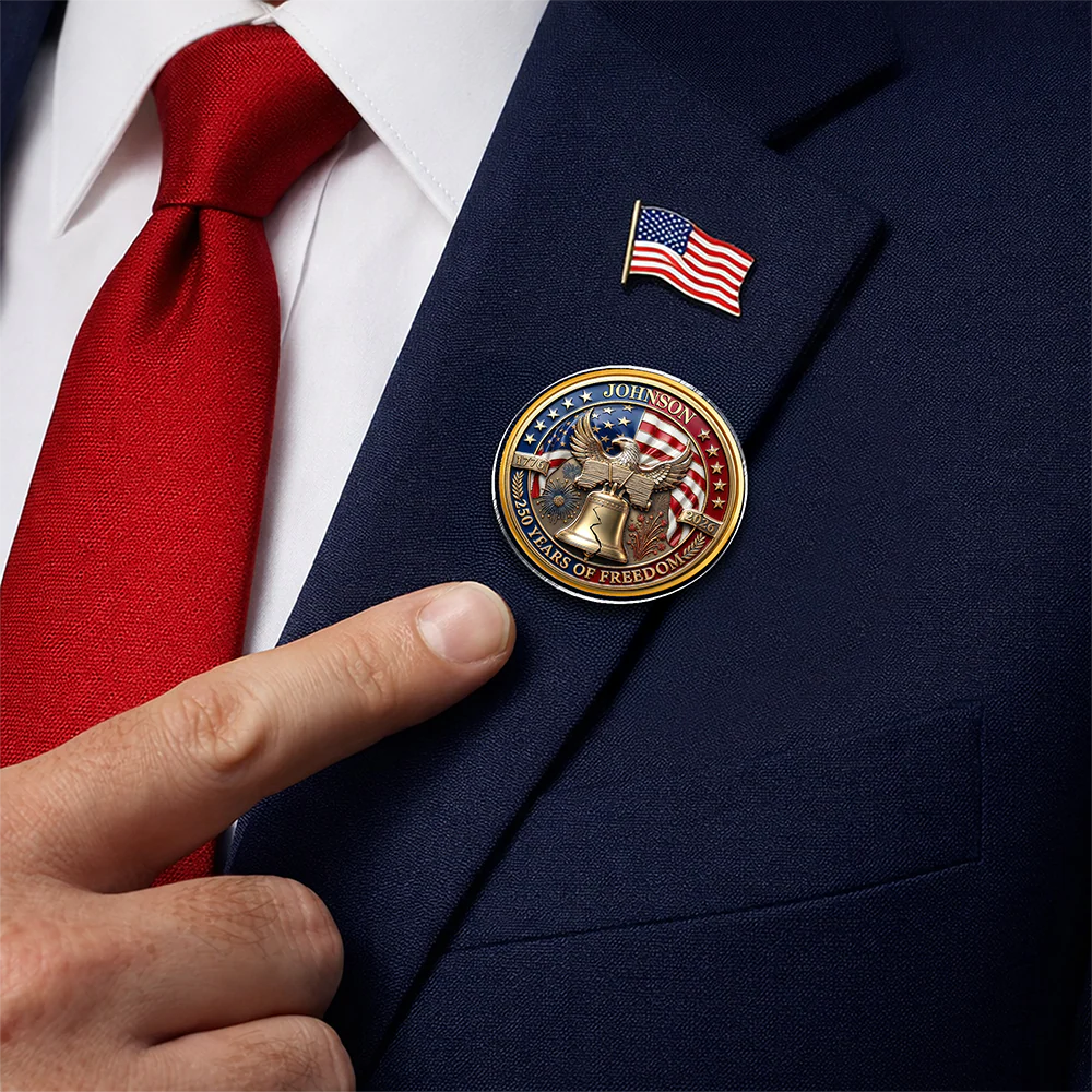 Custom Name 250 Years of Freedom Eagle Lapel Pin LM32 899567 - Image 2