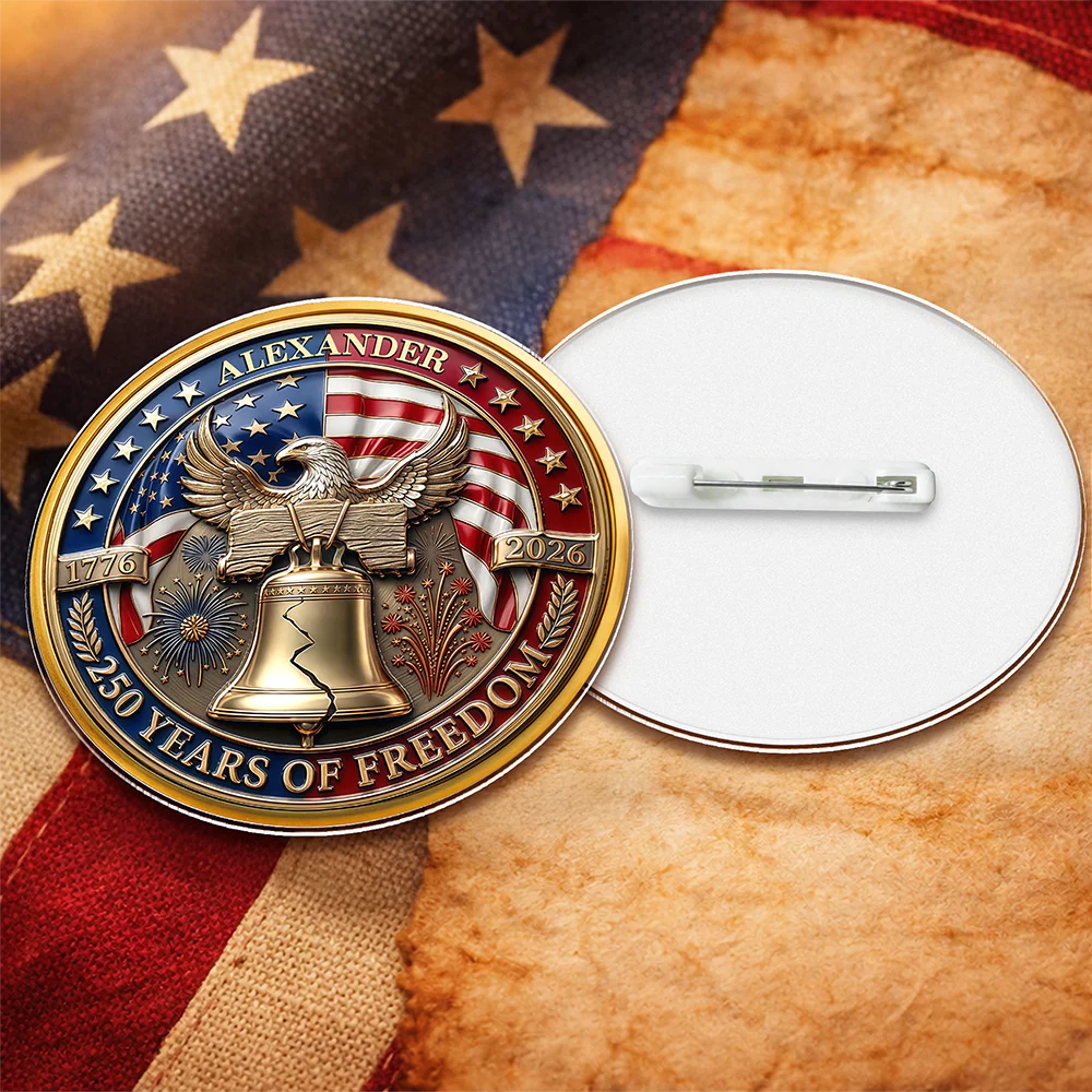 Custom Name 250 Years of Freedom Eagle Lapel Pin LM32 899567 - Image 3