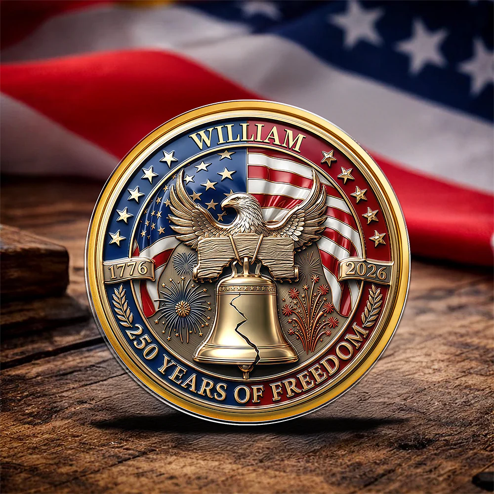 Custom Name 250 Years of Freedom Eagle Lapel Pin LM32 899567 - Image 4