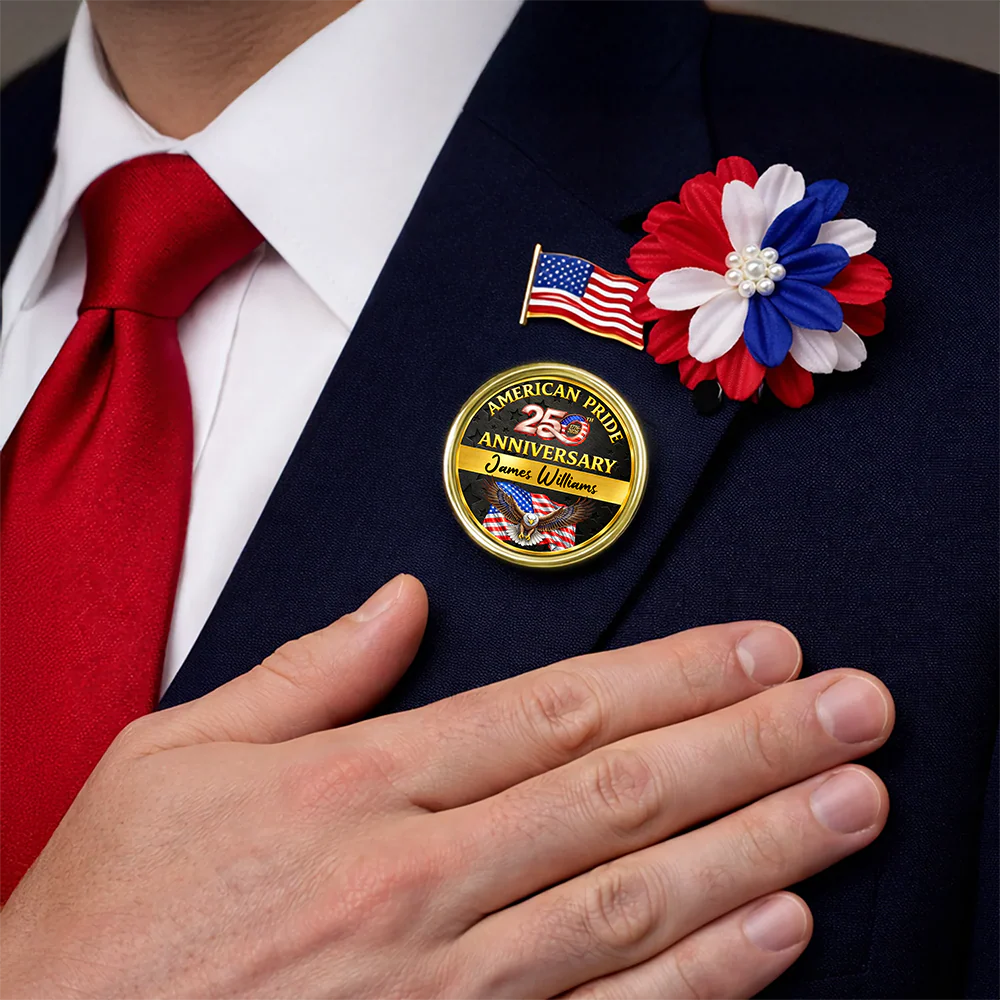 Custom Name American Pride 250th Anniversary 1776-2026 Keepsake Patriotic Lapel Pin LM32 899577 - Image 2