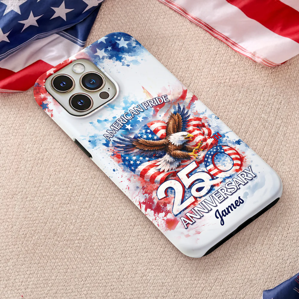 Custom Name American Pride Patriotic 250th Anniversary Eagle 1776–2026 Phone Case HO82 901204 - Image 6