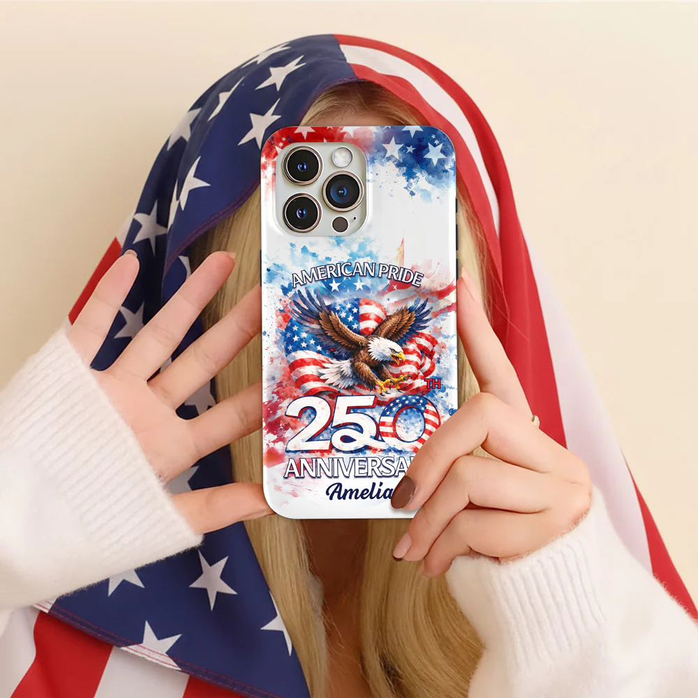 Custom Name American Pride Patriotic 250th Anniversary Eagle 1776–2026 Phone Case HO82 901204 - Image 7