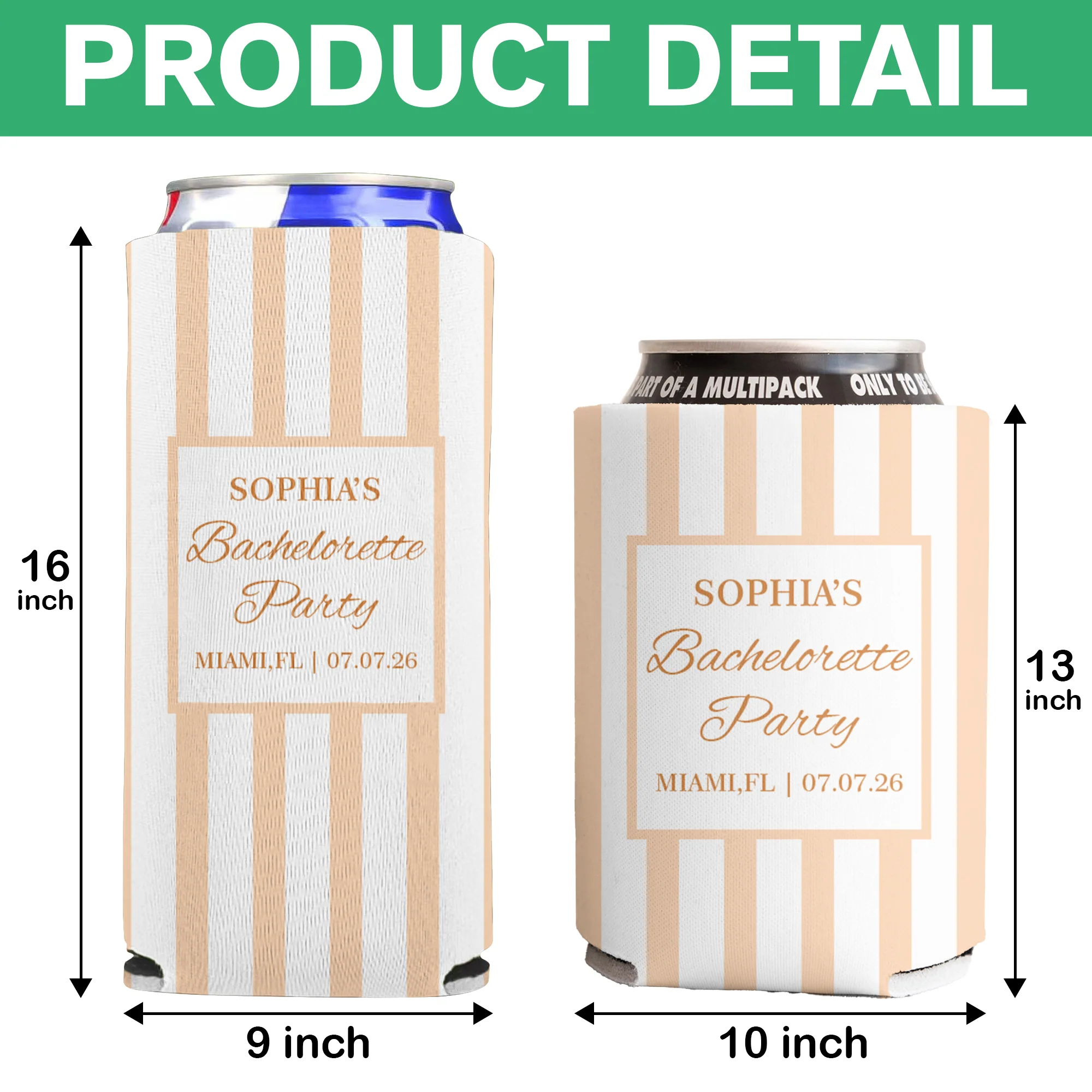 Custom Name Beach Bachelorette Can Cooler - Personalized Coastal Party Favor HO82 903050 - Image 7