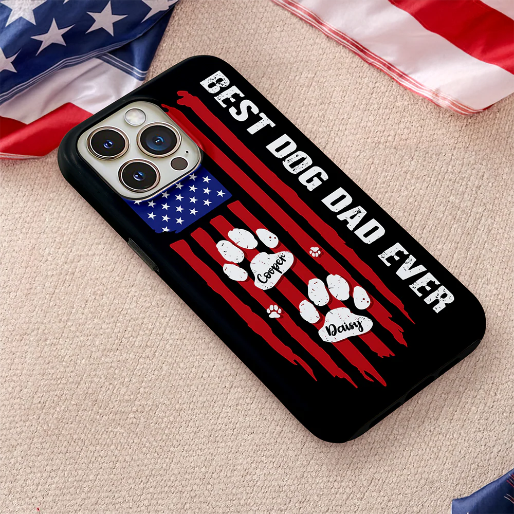 Custom Name Best Dog Dad Ever American Flag Phone Case TH10 169807 - Image 6