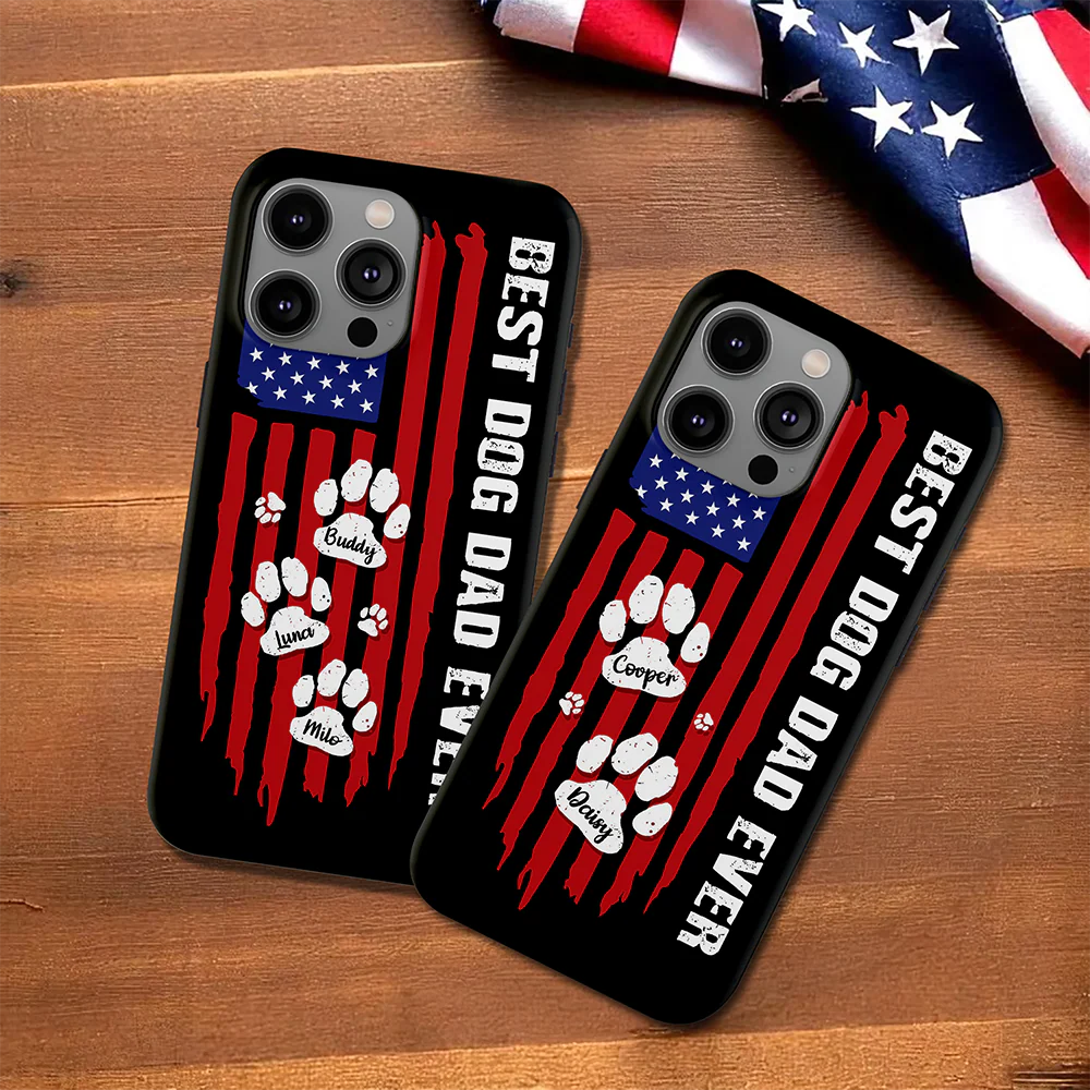 Custom Name Best Dog Dad Ever American Flag Phone Case TH10 169807 - Image 7