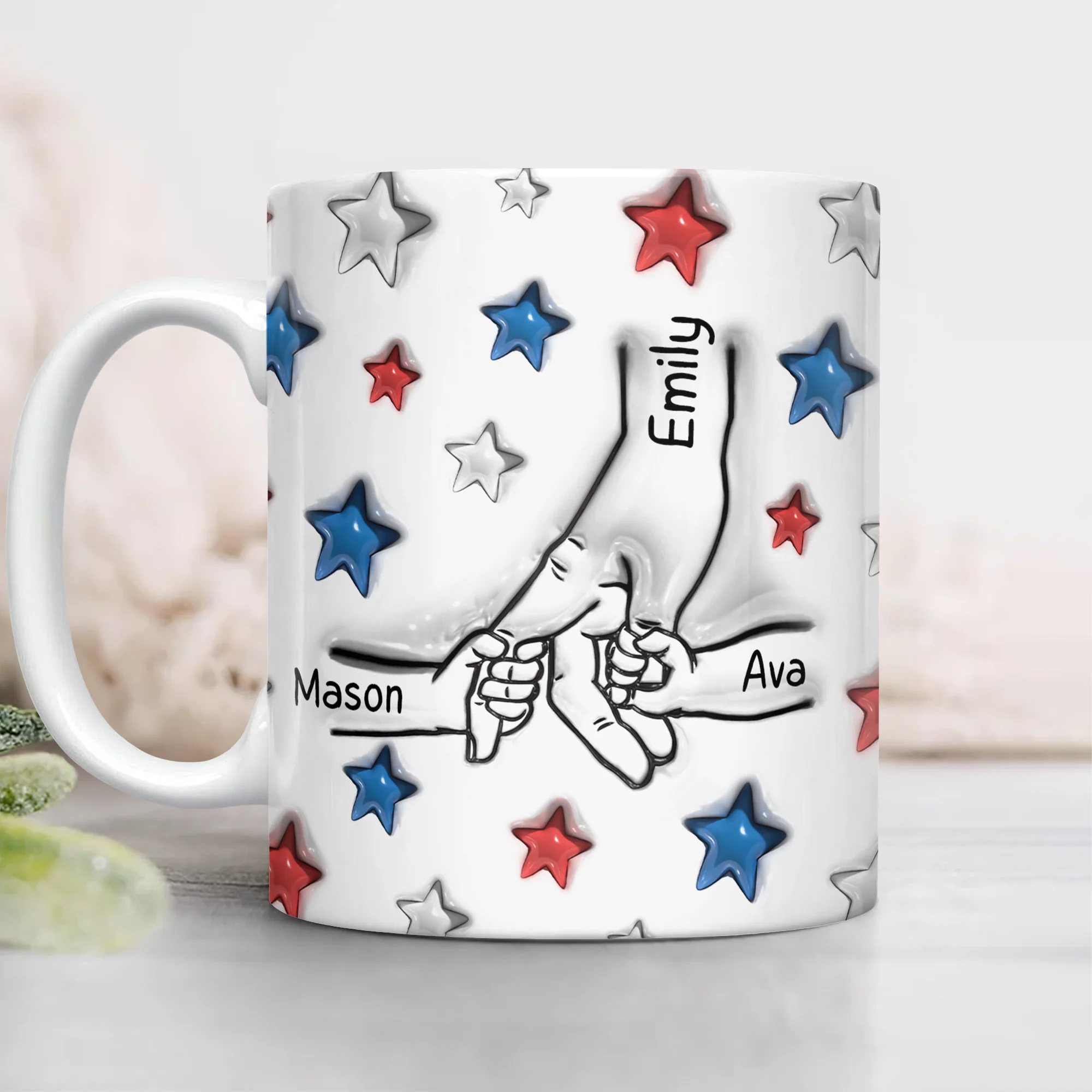 Custom Name Best Mom, Dad Ever America Flag Pattern 3D Inflated Effect Mug TH10 169475 - Image 5