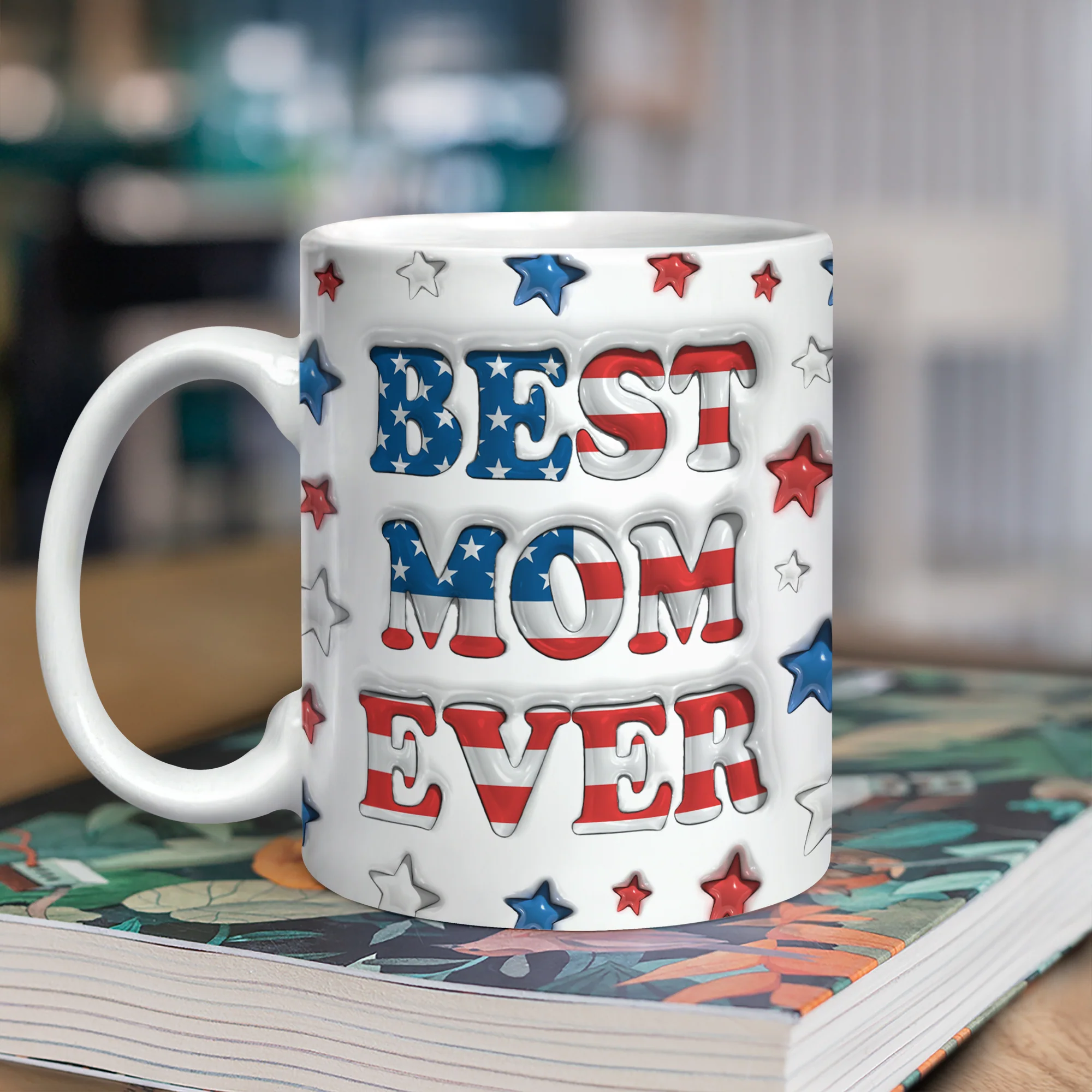 Custom Name Best Mom, Dad Ever America Flag Pattern 3D Inflated Effect Mug TH10 169475 - Image 7