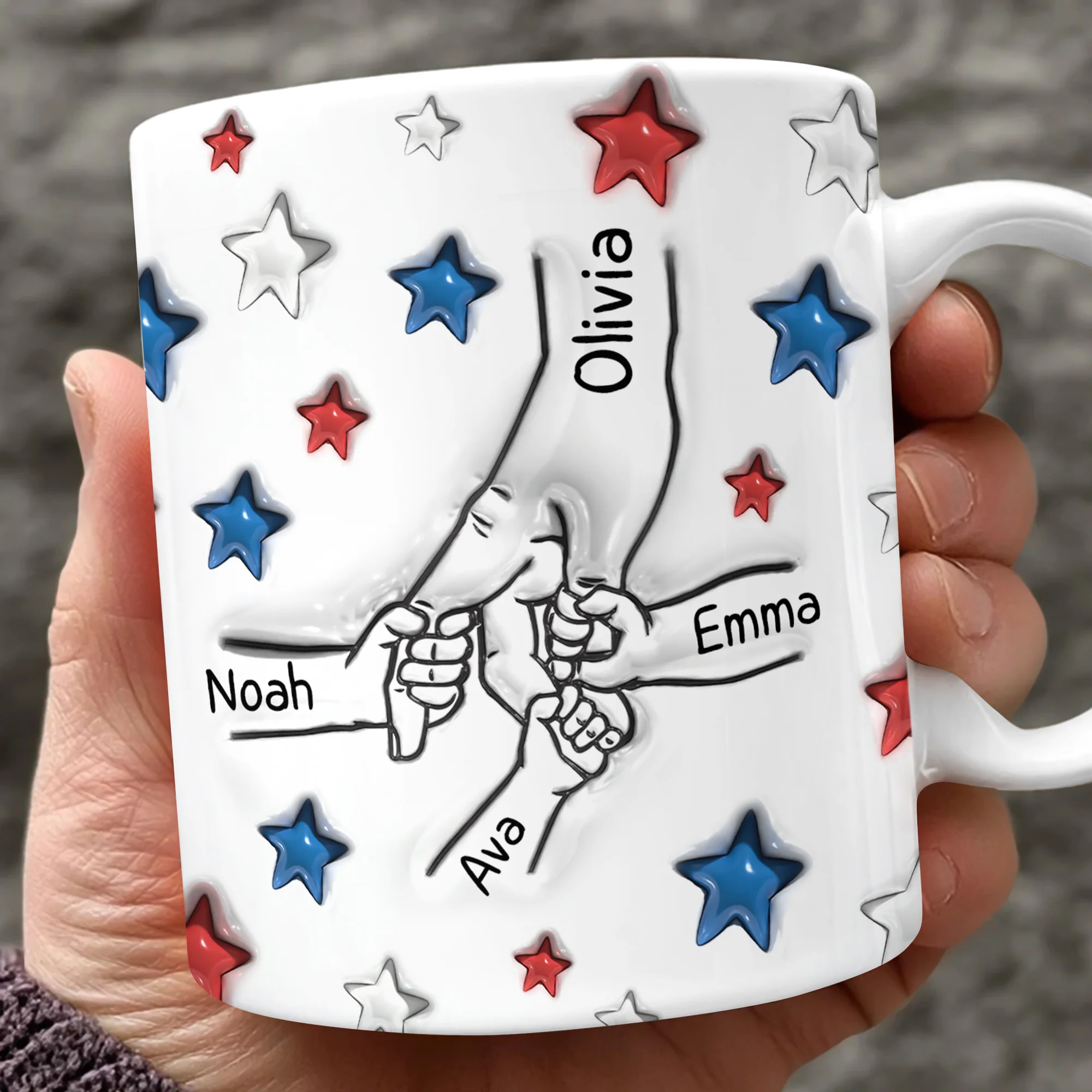 Custom Name Best Mom, Dad Ever America Flag Pattern 3D Inflated Effect Mug TH10 169475 - Image 8