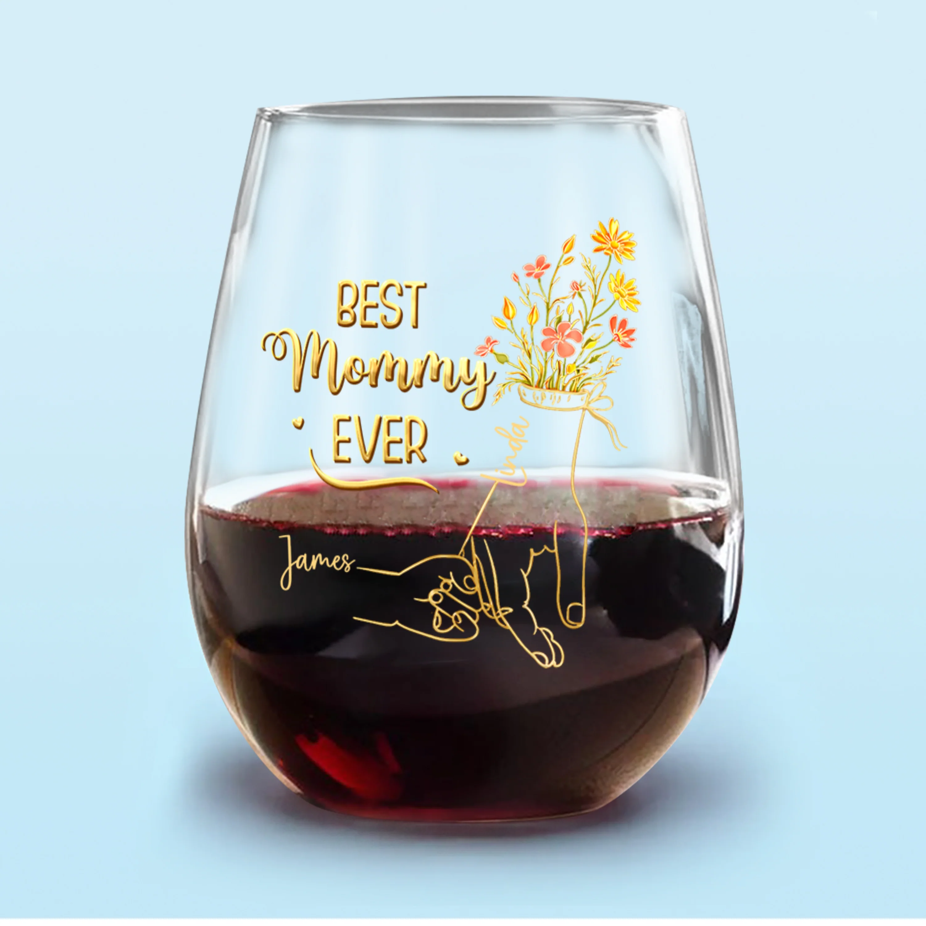 Custom Name Best Mom Ever Hand To Hand Wine Glass Personalized Mother's Day Gift HA75 920720 - Image 4