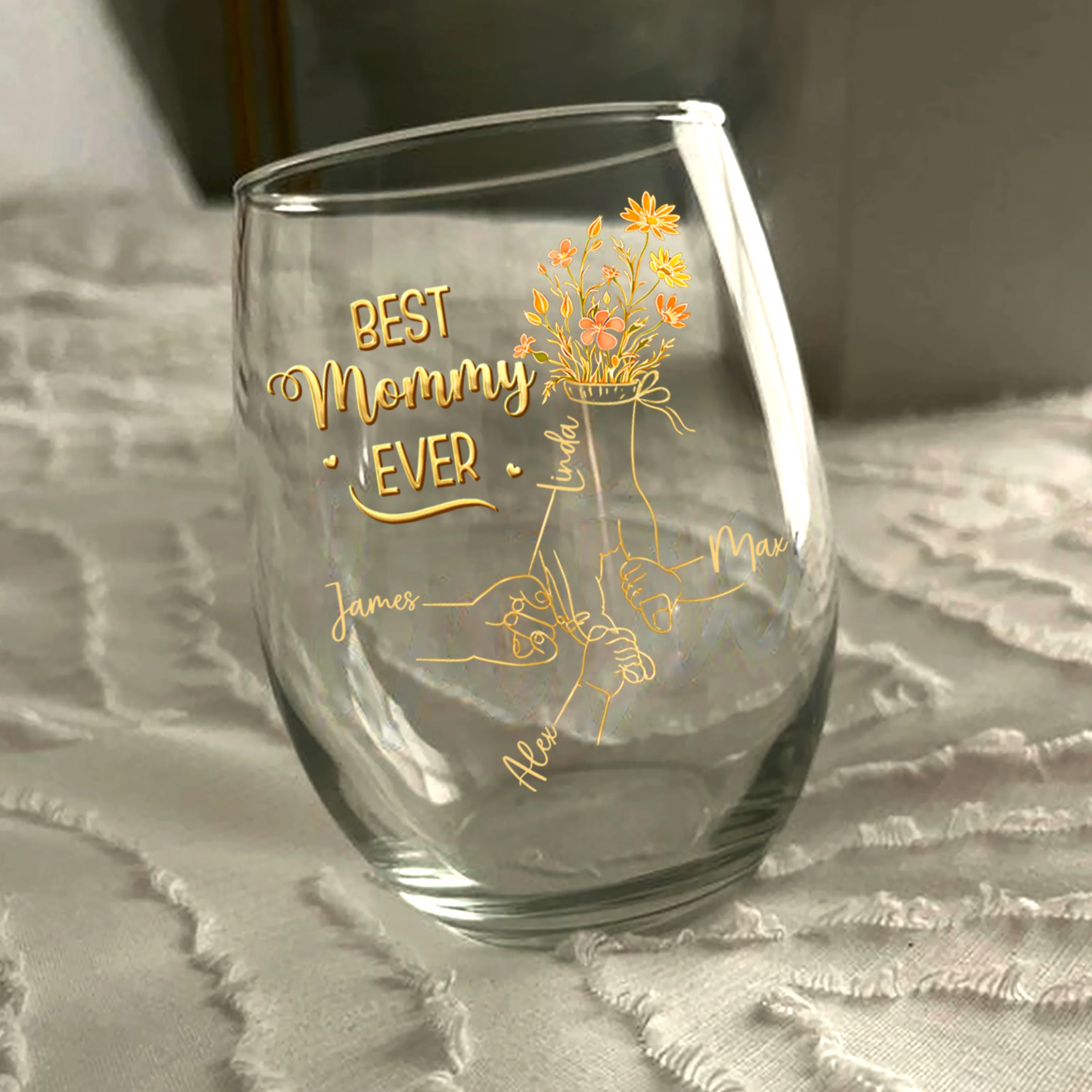 Custom Name Best Mom Ever Hand To Hand Wine Glass Personalized Mother's Day Gift HA75 920720 - Image 5