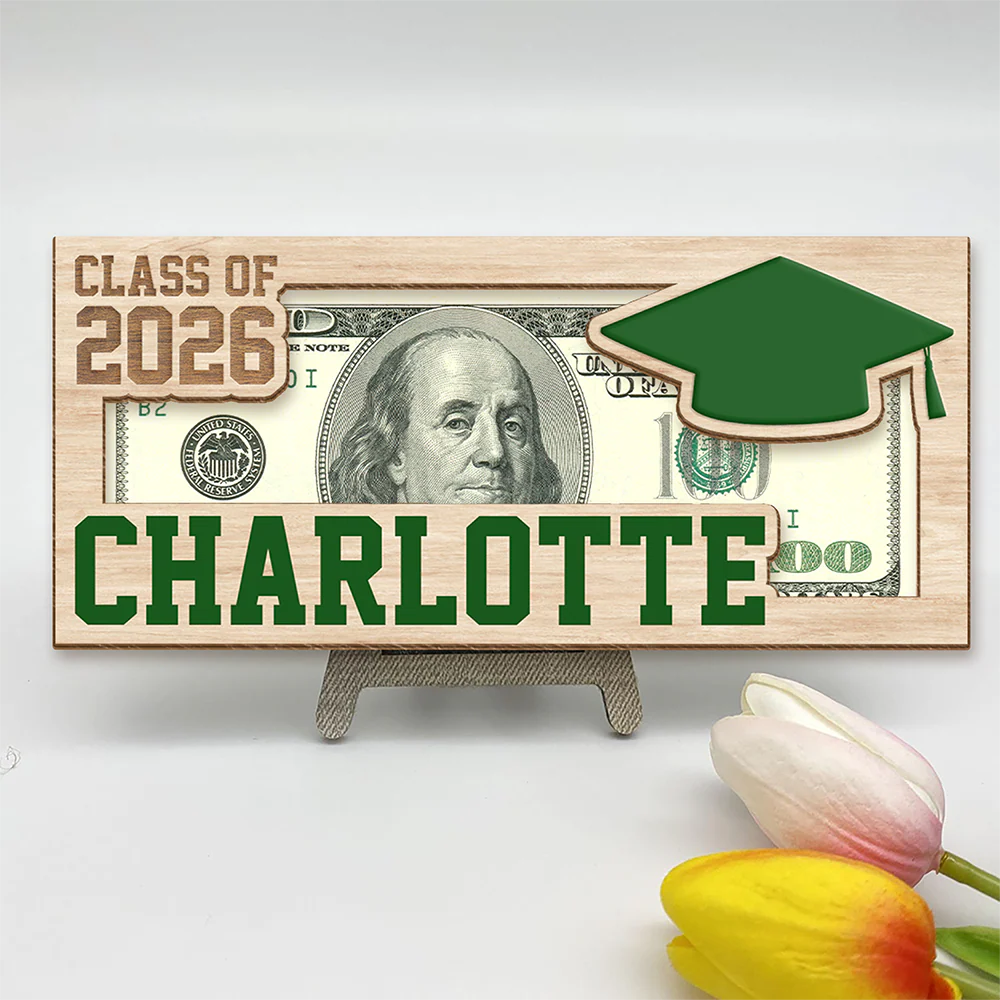 Custom Name Class of 2026 Graduation Wood Money Holder TH10 169095 - Image 4