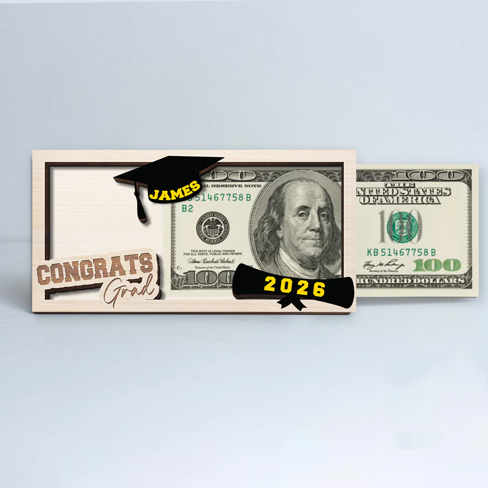 Custom Name Congratulations Class Of 2026 Wood Money Holder CH07 895514