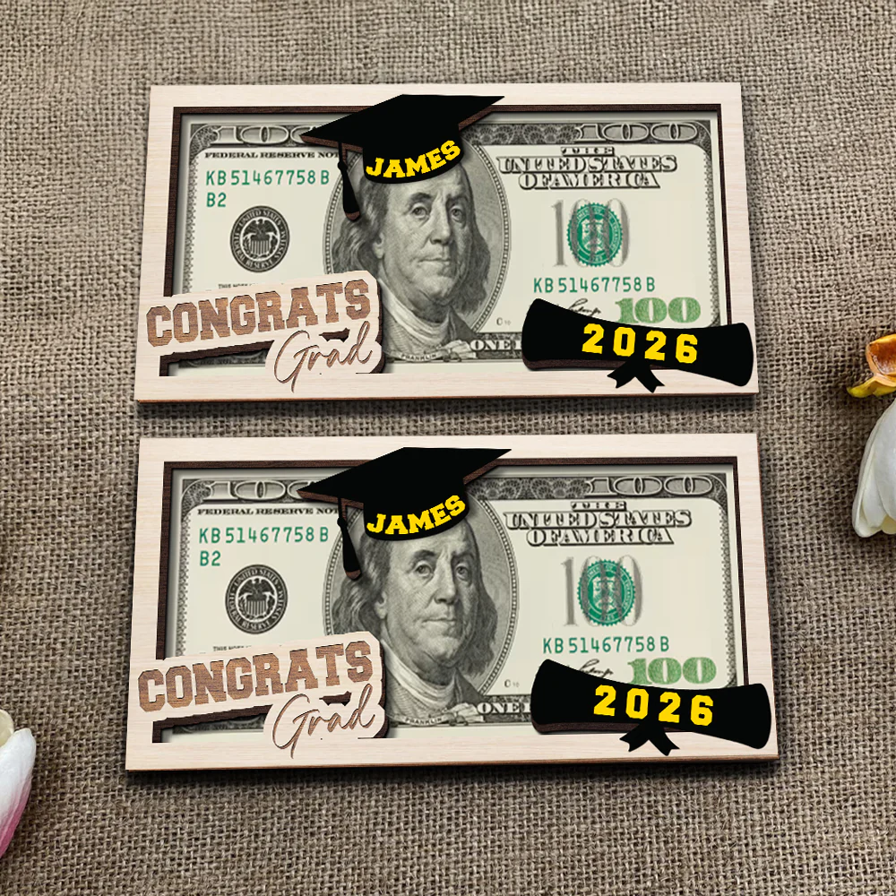Custom Name Congratulations Class Of 2026 Wood Money Holder CH07 895514 - Image 4