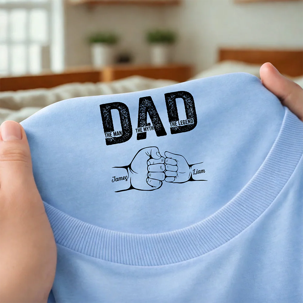 Custom Name Dad The Man The Myth The Legend Back Neck Shirt Personalized Father's Day Gift HA75 920792 - Image 7