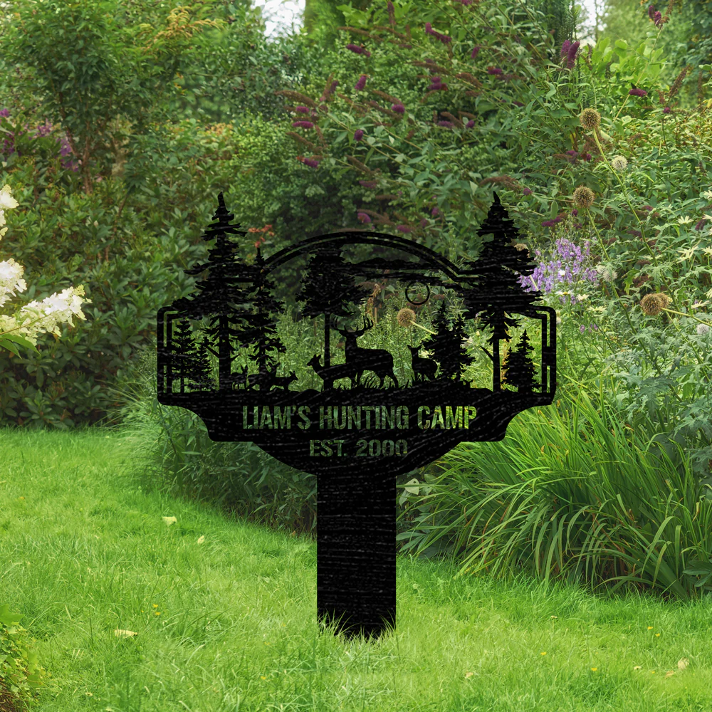 Custom Name Deer Forest Personalized Garden Stake HA75 920030 - Image 4