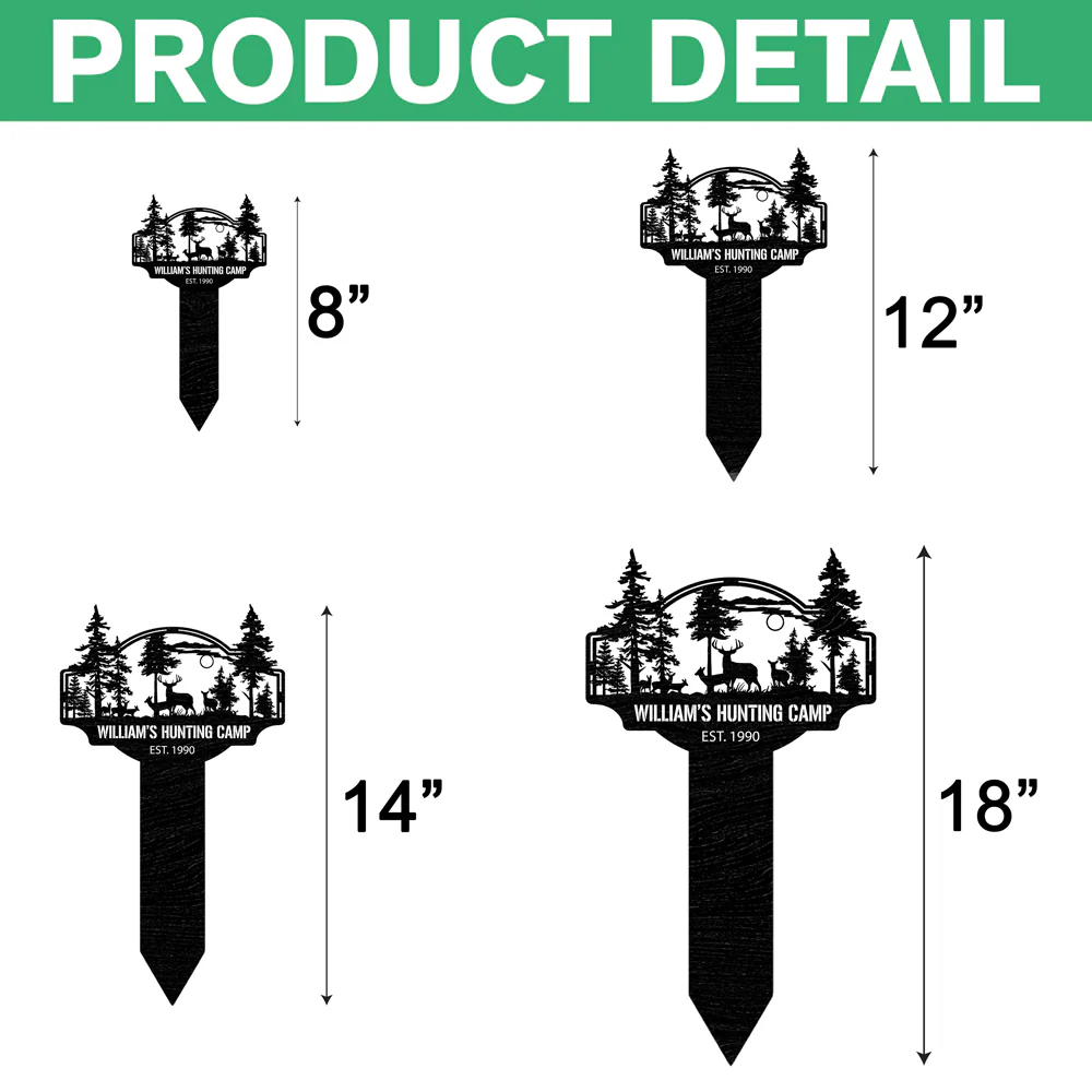 Custom Name Deer Forest Personalized Garden Stake HA75 920030 - Image 7