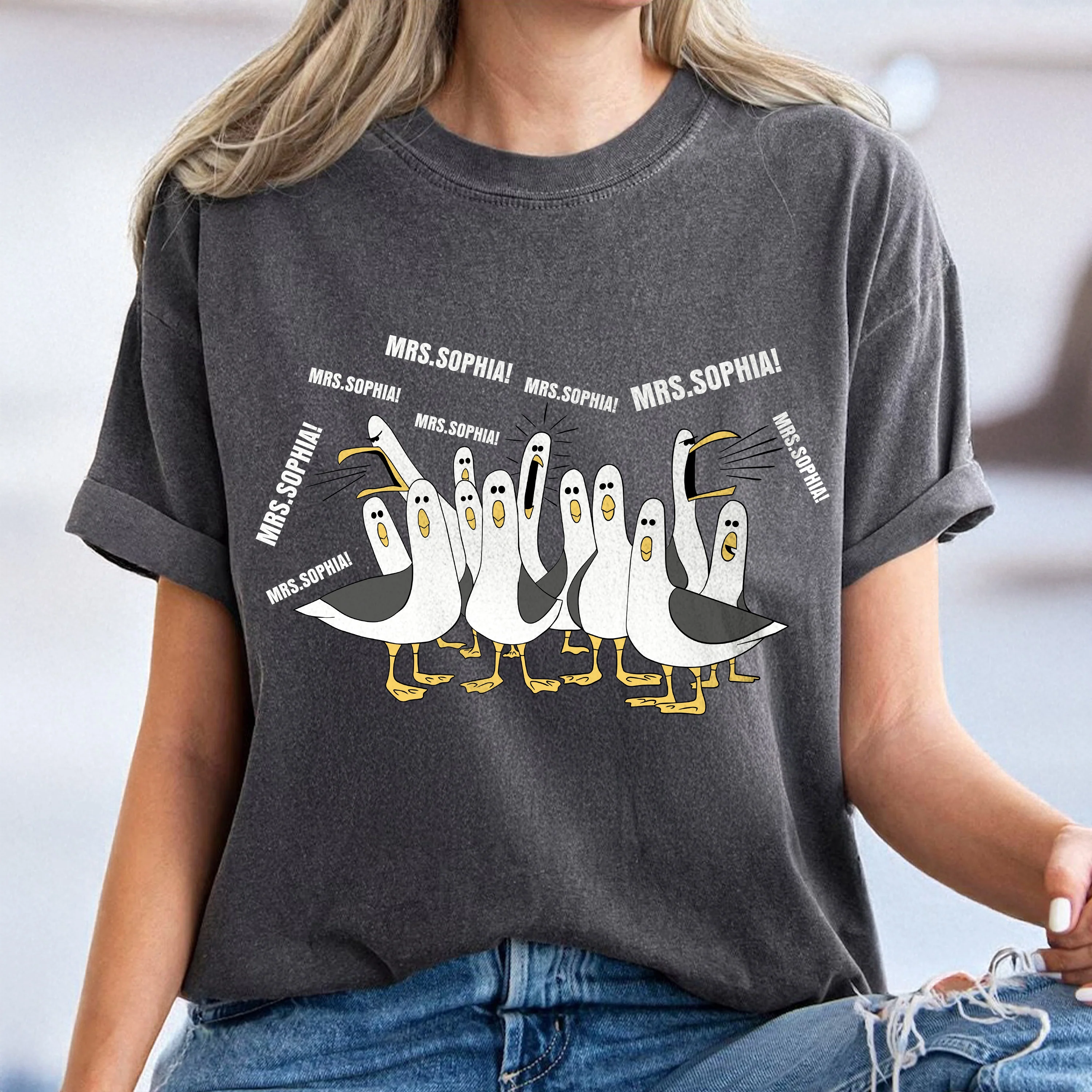 Custom Name Funny Seagulls Teacher Comfort Shirt CH07 911326 - Image 5