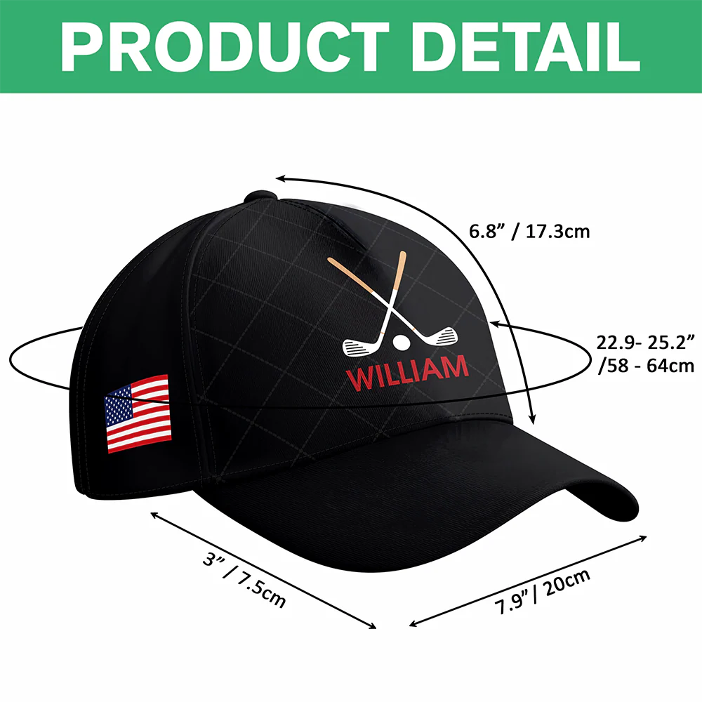 Custom Name Golf Classic Cap - USA Flag Patriotic Hat HO82 902304 - Image 7
