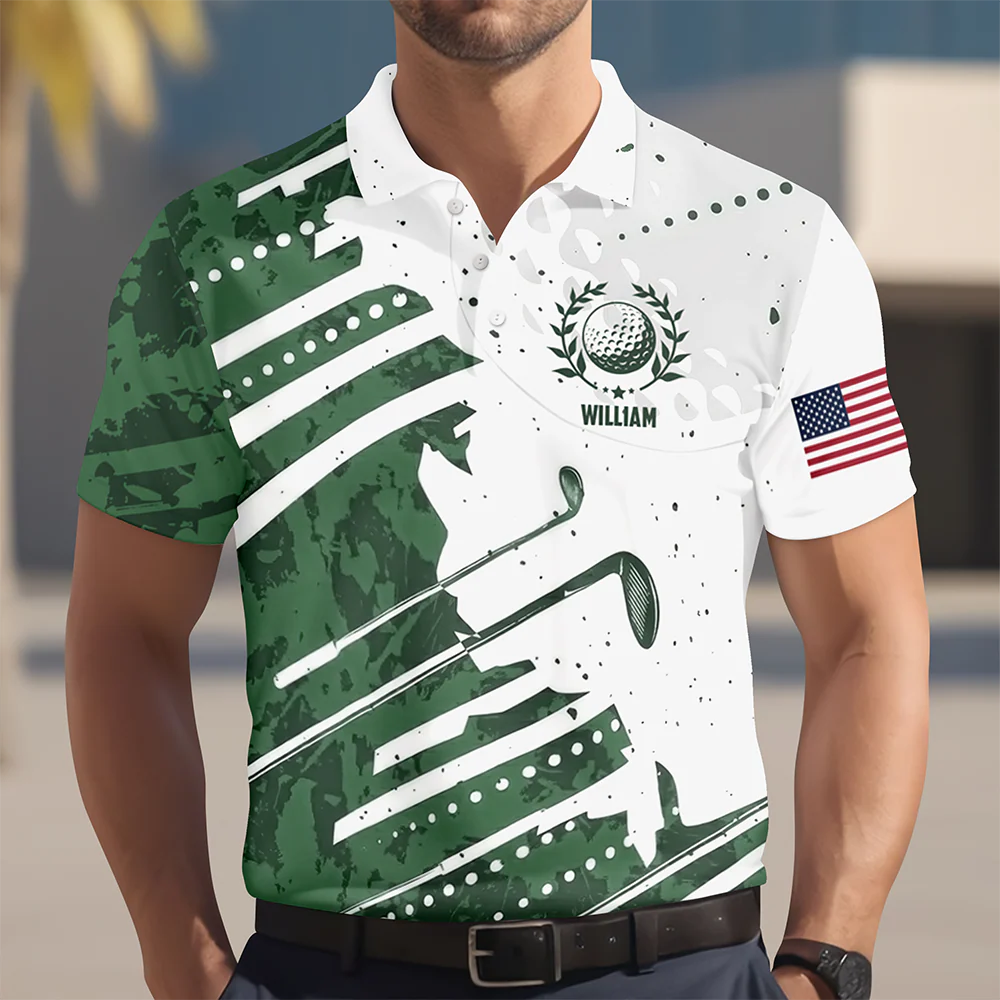 Custom Name Golf Pattern Polo Shirt Gift for Golf Lovers HA75 921130 - Image 7