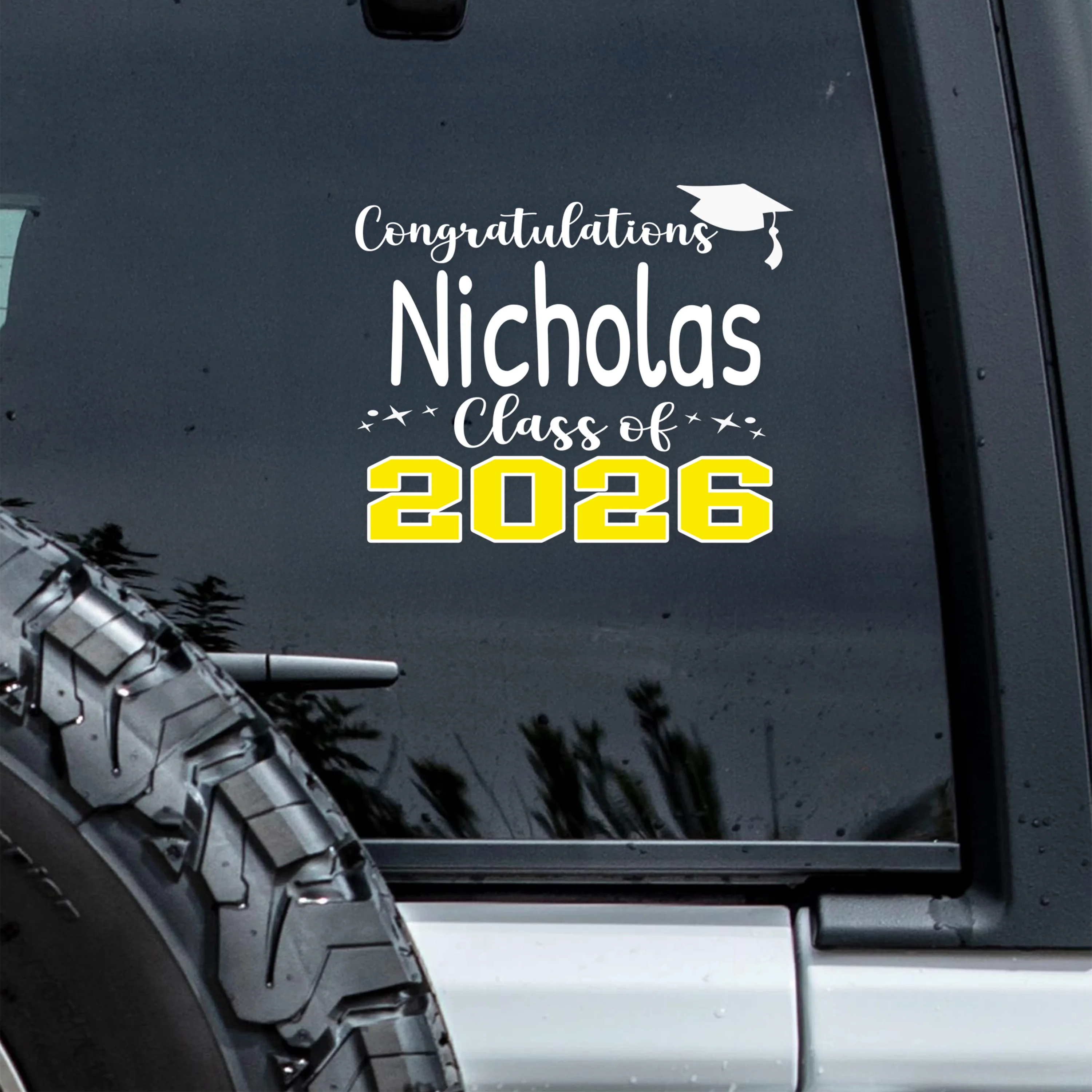 Custom Name Graduation Celebration - Class Of 2026 Car Window Decal Sticker TH10 898493 - Image 6