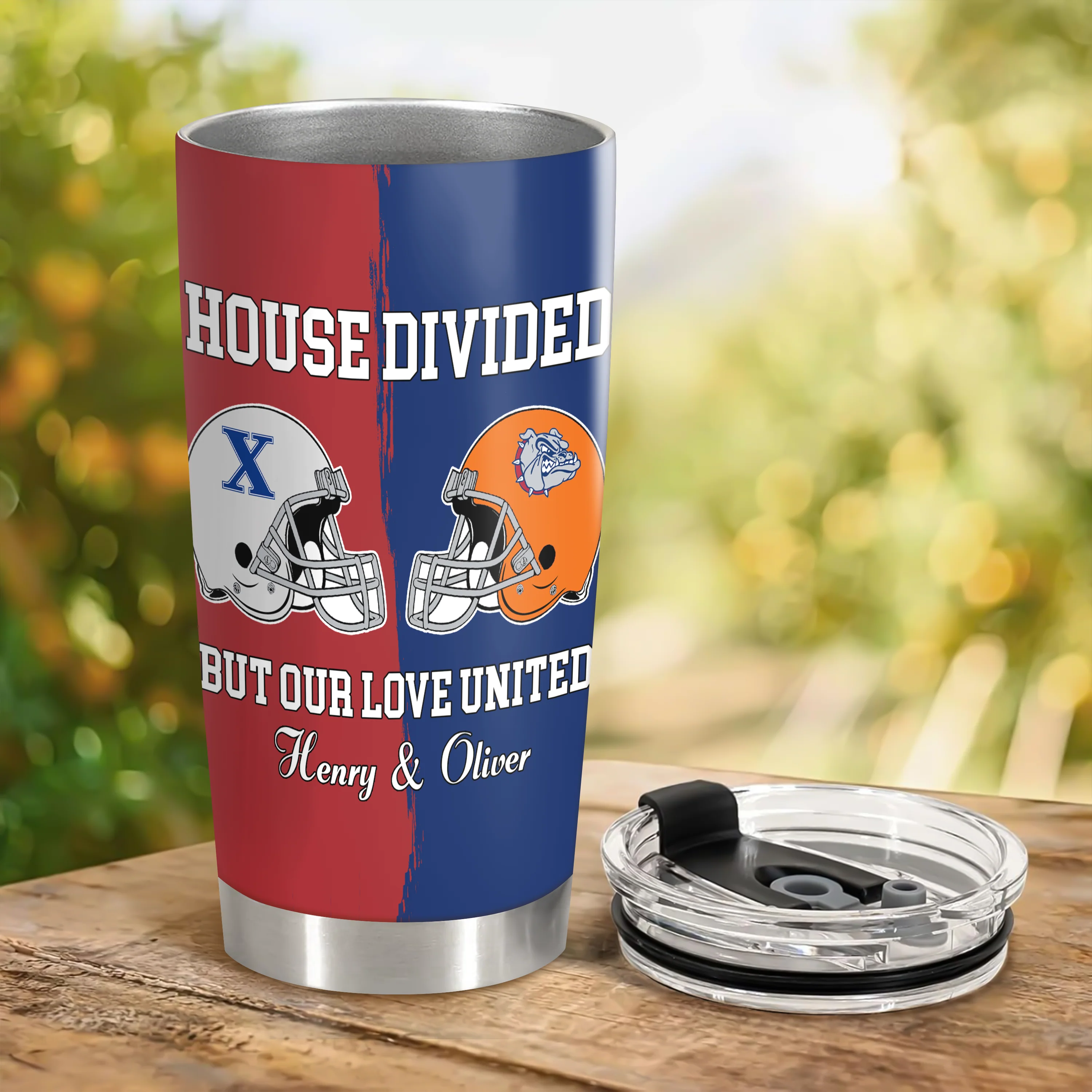 Custom Name House Divided But Our Love United Fat Tumbler, Gift For Sports Fan Couples LM32 897839 - Image 4