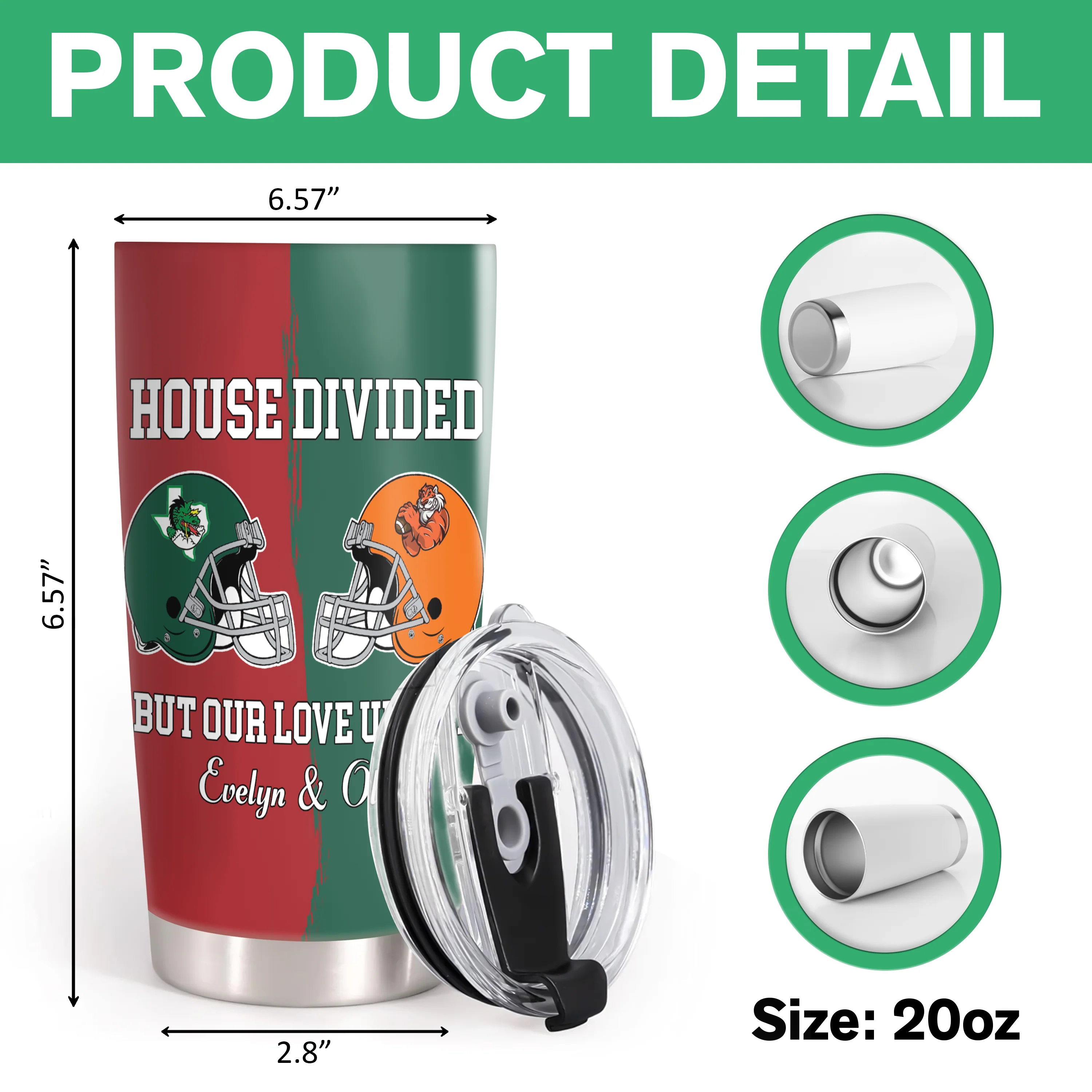 Custom Name House Divided But Our Love United Fat Tumbler, Gift For Sports Fan Couples LM32 897839 - Image 7