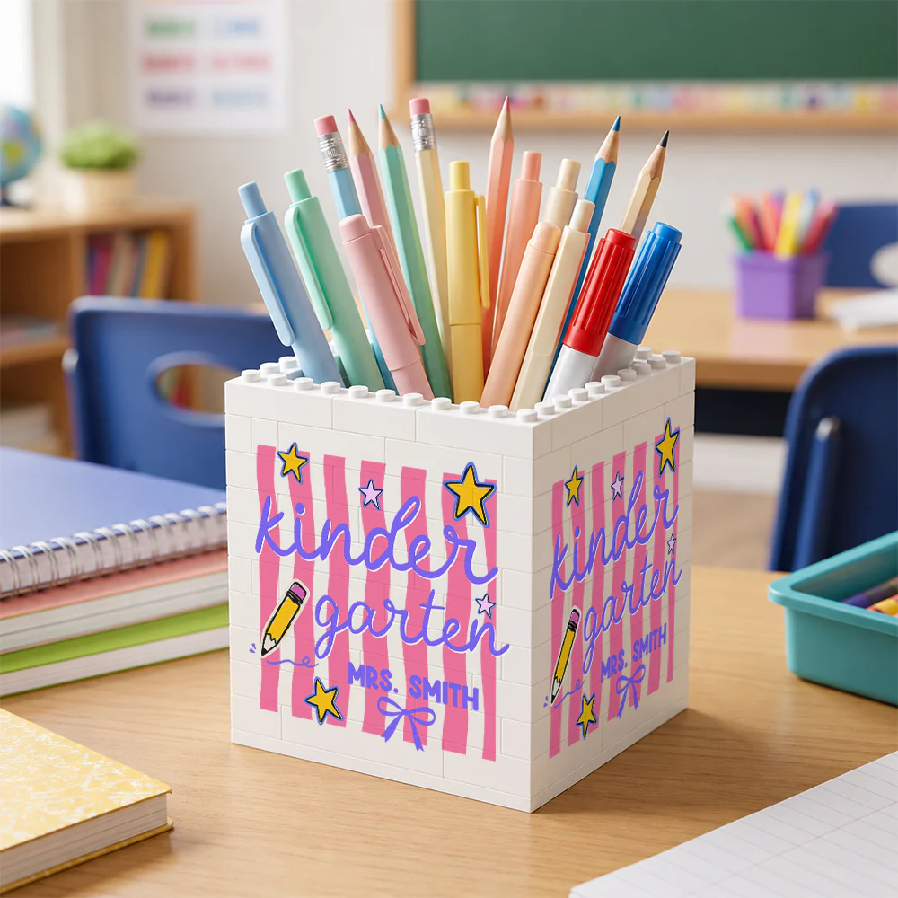 Custom Name Kindergarten Teacher Personalized Brick Pencil Pot HA75 921740 - Image 6