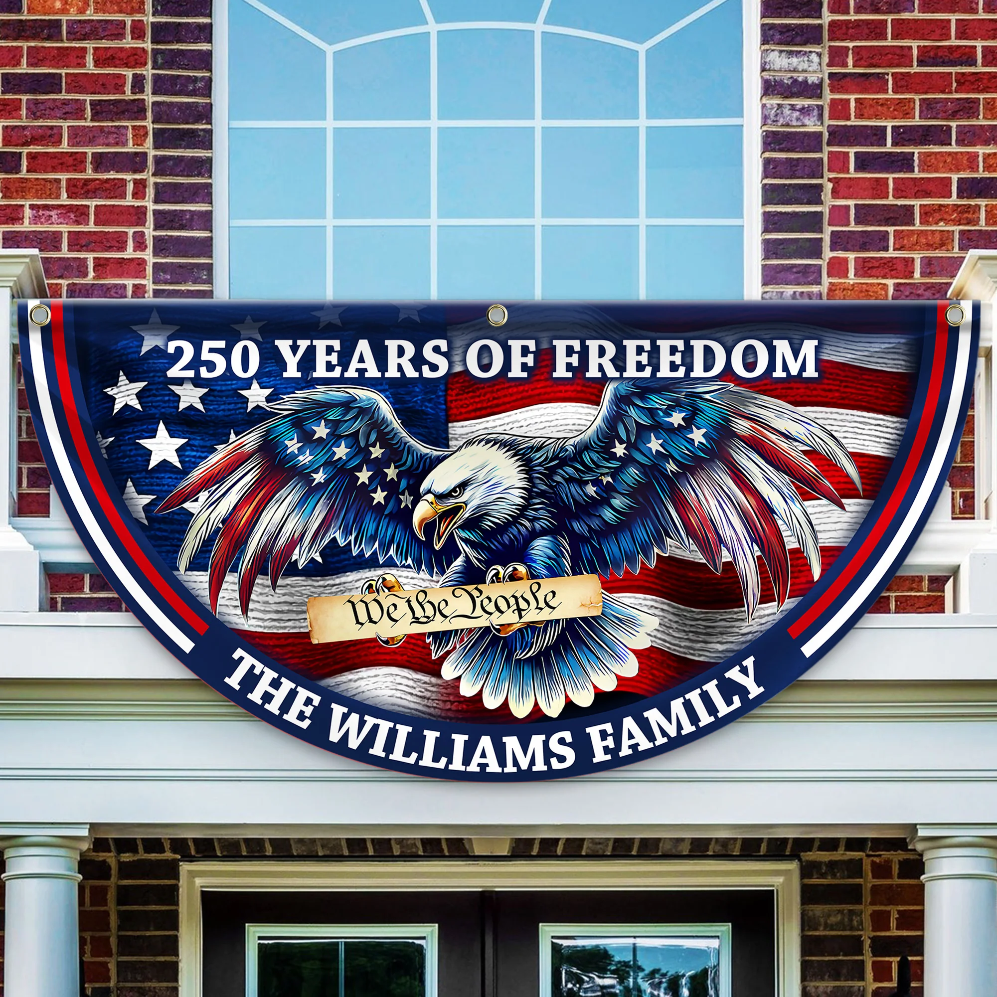 Custom Name Patriotic Eagle We The People Non-Pleated Fan Flag CH07 910562 - Image 7