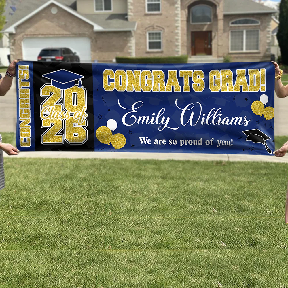 Custom Name Proud Of You Class Of 2026 Glitter Graduation Banner Personalized Party Decorations HO82 901946 - Image 5