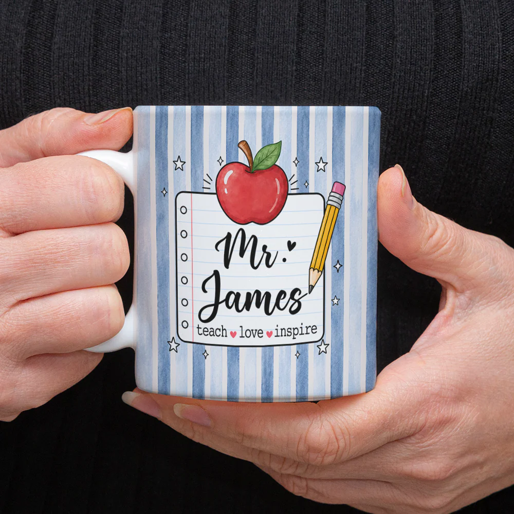 Custom Name Teach Love Inspire Print Full Mug - Personalized Teacher Gift CH07 180052 - Image 3
