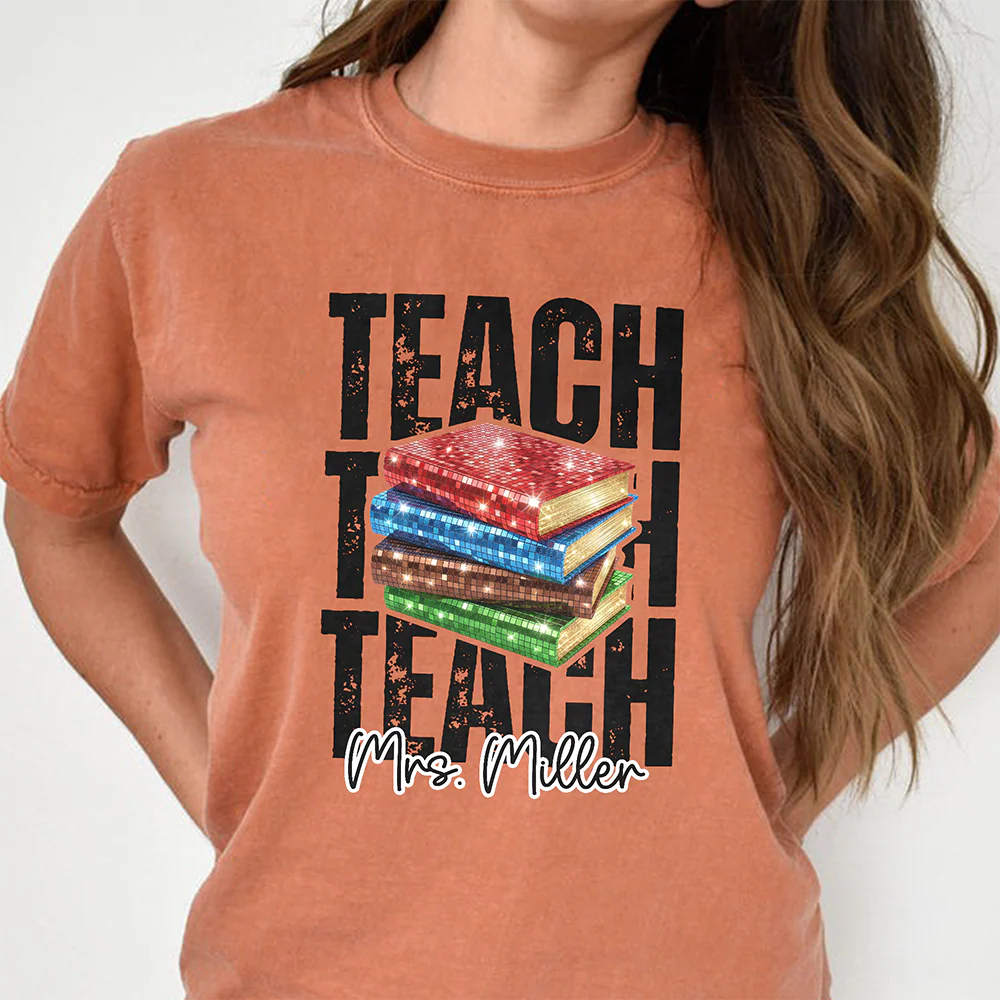Custom Name Teacher Icon Comfort Shirt - Personalized Back to School Gift LM32 669377 - Image 5