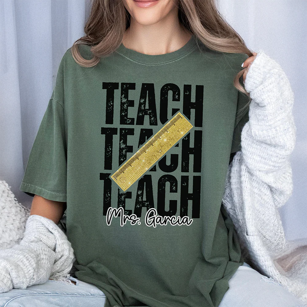 Custom Name Teacher Icon Comfort Shirt - Personalized Back to School Gift LM32 669377 - Image 6