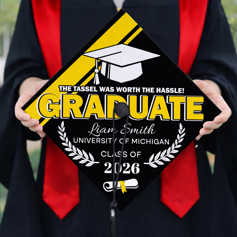Custom Name The Tassel Was Worth The Hassle Graduation Cap Topper TH10 169227 - Image 7