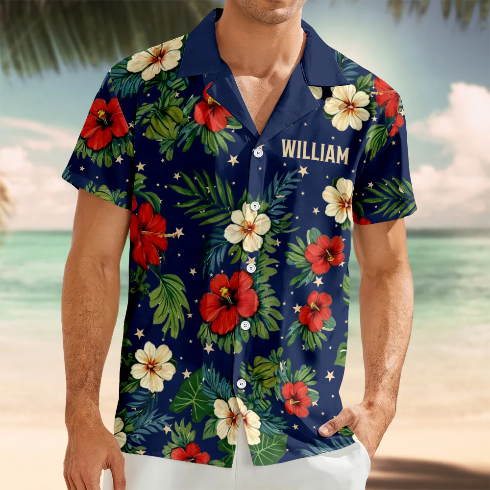 Custom Name Tropical Flower Hawaiian Shirt - Personalized Summer Beach Gift TH10 169431 - Image 7