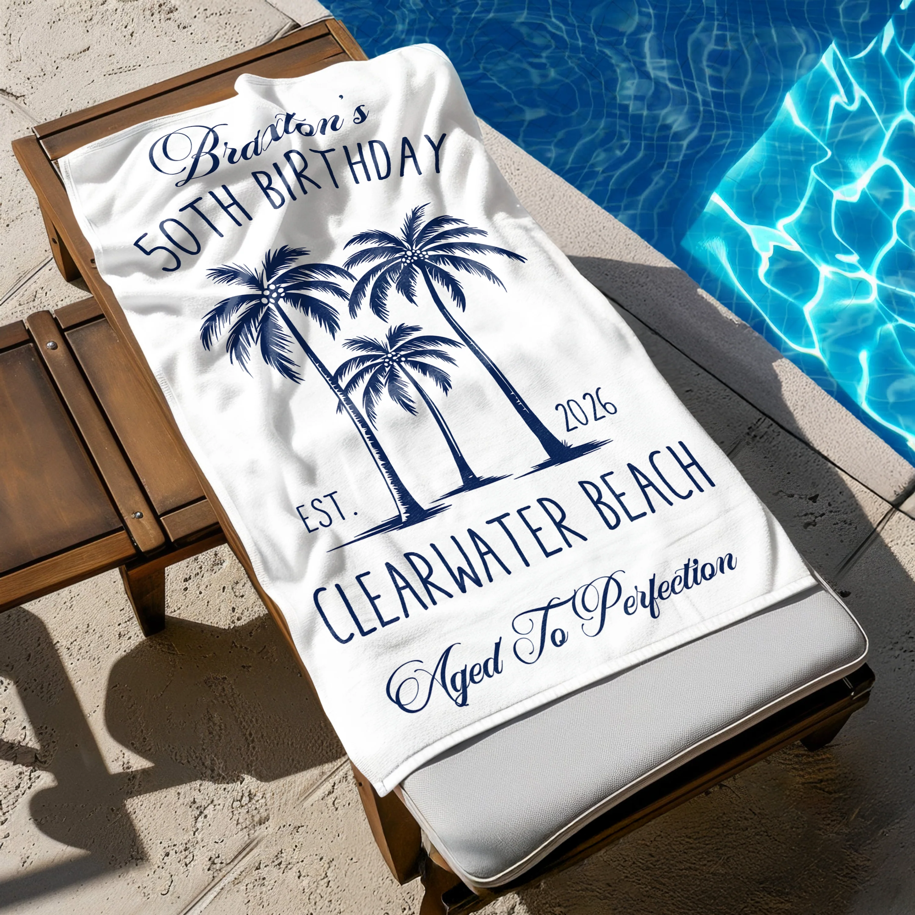 Custom Name Tropical Palm Tree Beach Towel – Personalized Birthday Gift, Summer Vacation Towel LM32 899669 - Image 5