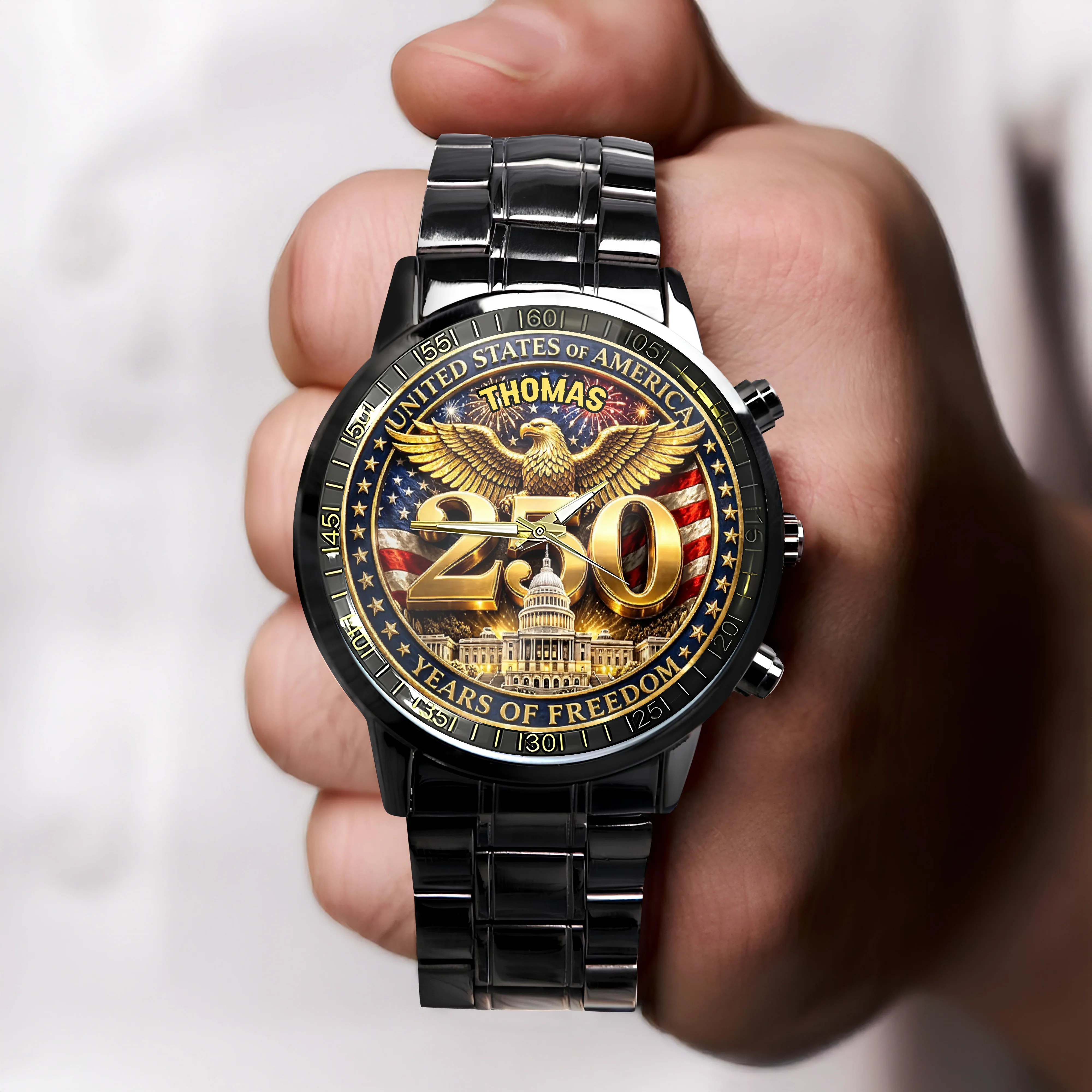 Custom Name United States Of America 1776-2026 Patriotic Eagle Wrist Watch CH07 911168 - Image 4