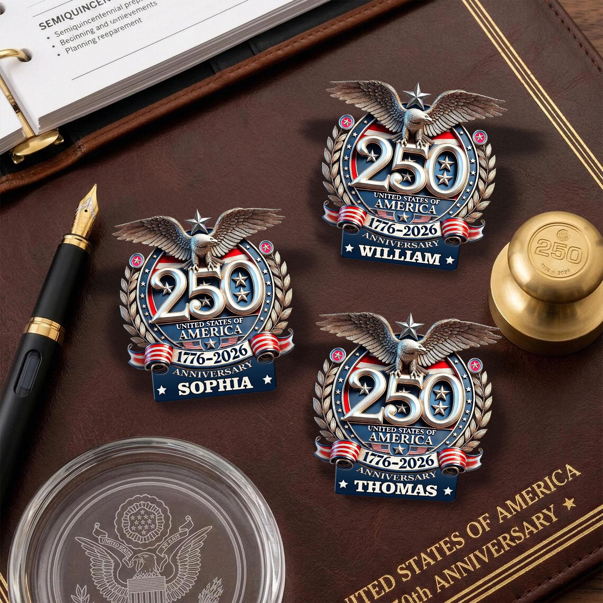 Custom Name United States Of America 250th Anniversary 1776-2026 Eagle Stainless Steel Metal Pin LM32 899523 - Image 5