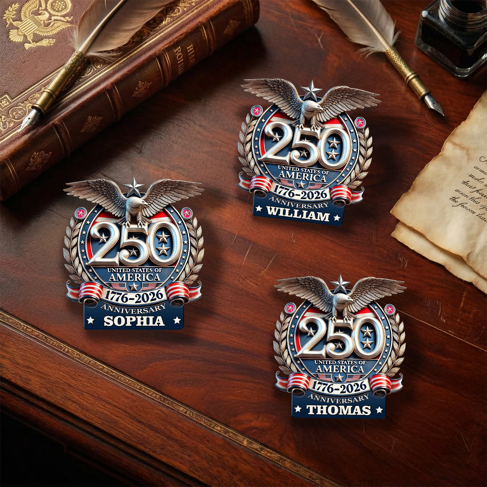 Custom Name United States Of America 250th Anniversary 1776-2026 Eagle Stainless Steel Metal Pin LM32 899523 - Image 6