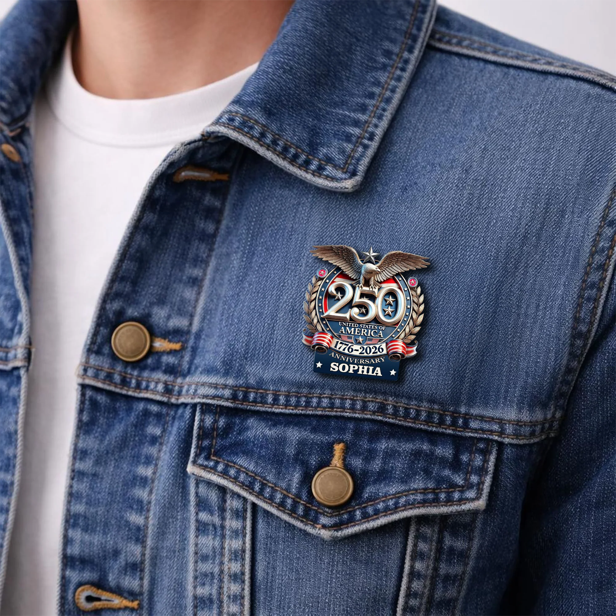 Custom Name United States Of America 250th Anniversary 1776-2026 Eagle Stainless Steel Metal Pin LM32 899523 - Image 7