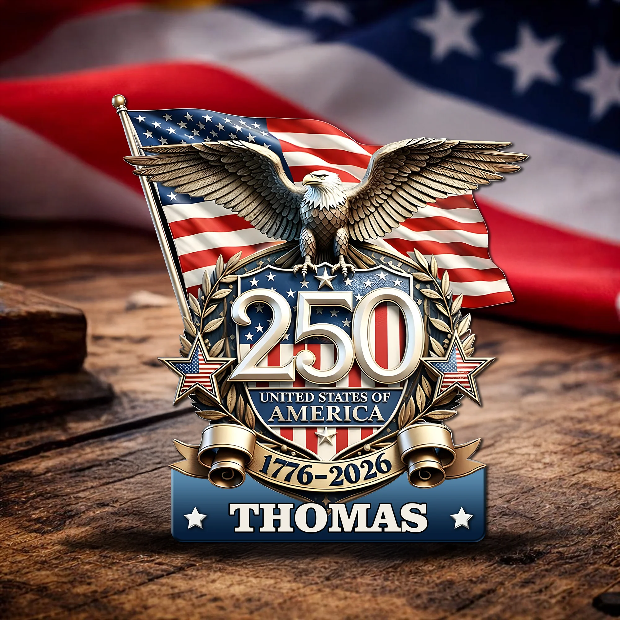 Custom Name United States Of America 250th Anniversary 1776-2026 Eagle Stainless Steel Metal Pin LM32 899535 - Image 4