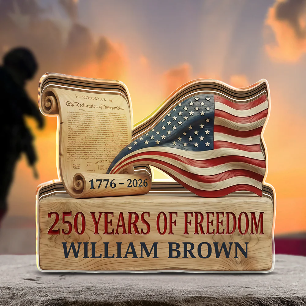 Custom Name US 250 Years Of Freedom 1776-2026 Acrylic Block Plaque HO82 902276 - Image 2