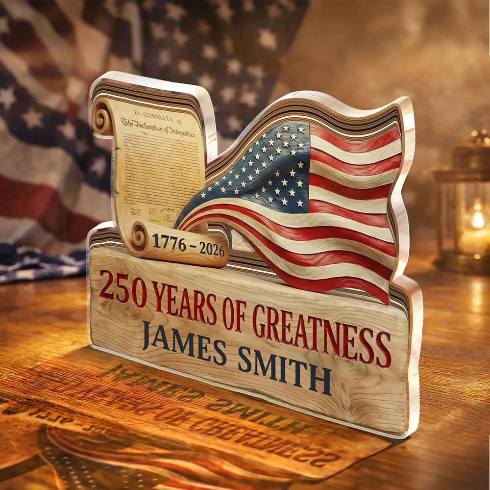 Custom Name US 250 Years Of Freedom 1776-2026 Acrylic Block Plaque HO82 902276 - Image 5