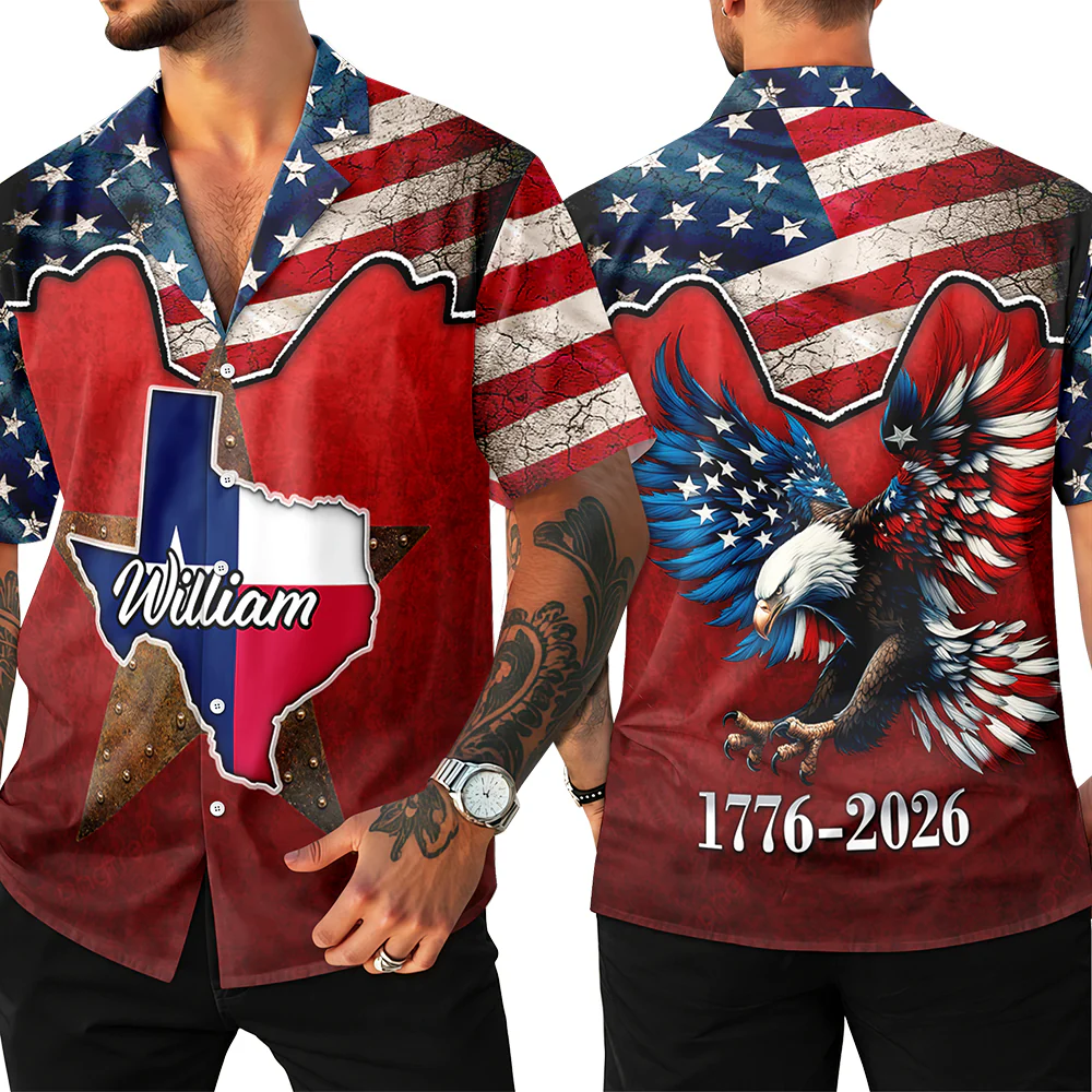 Custom Name US 250th Anniversary 1776-2026 State Flag Hawaii Shirt LM32 668901 - Image 4