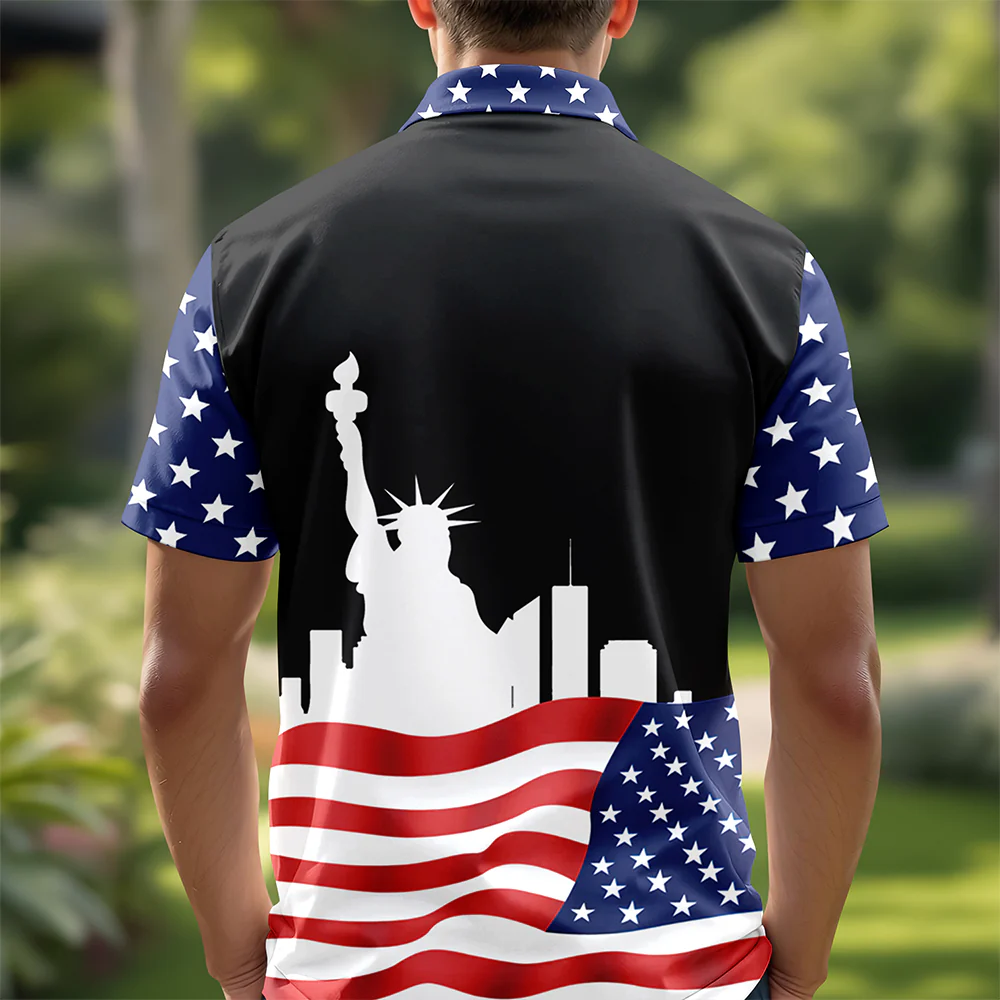 Custom Name USA 250th Anniversary American Flag Polo Shirt - Patriotic 1776–2026 Polo Gift for 4th of July LM32 899705 - Image 6