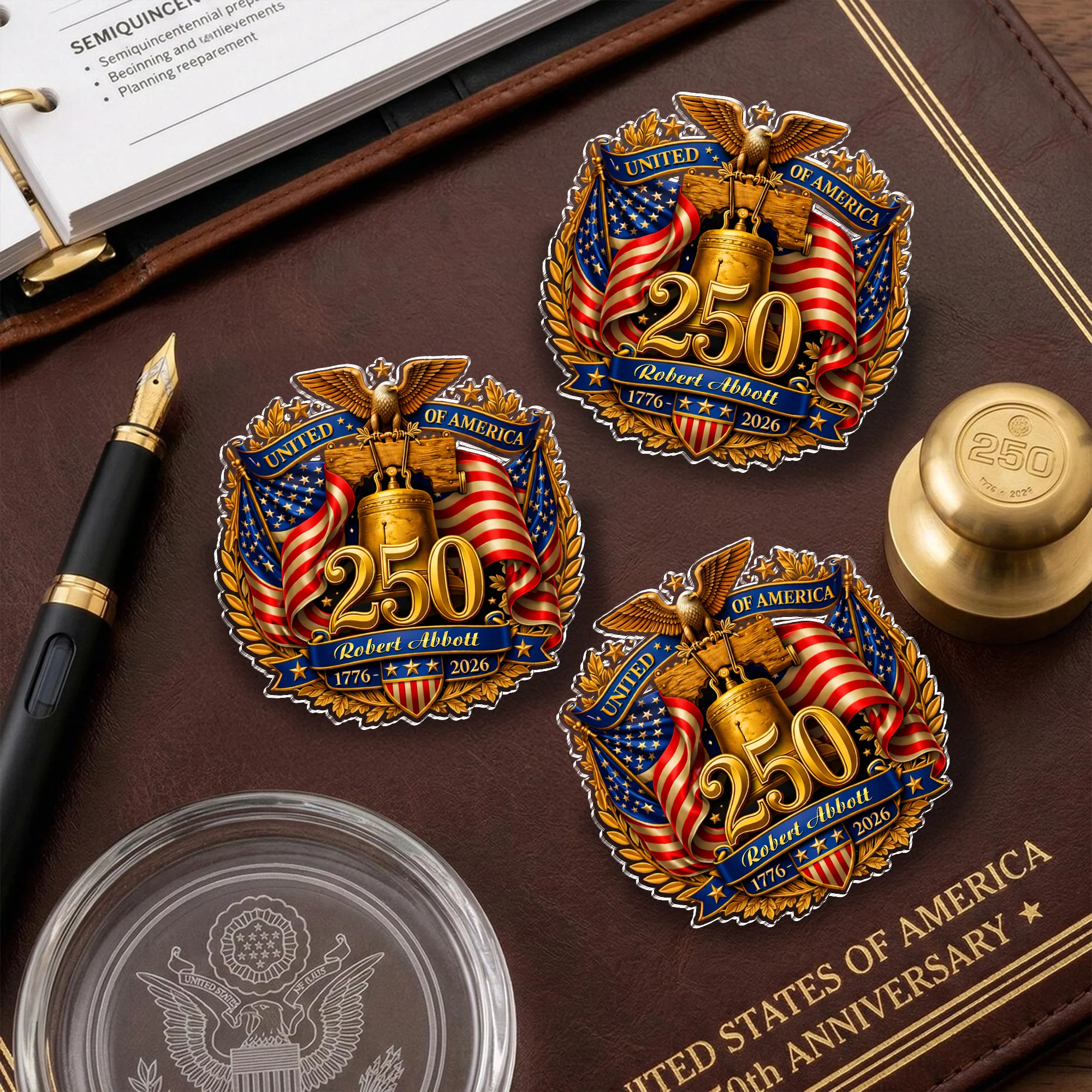 Custom Name USA 250th Anniversary Eagle Acrylic Pin HA75 920964 - Image 5