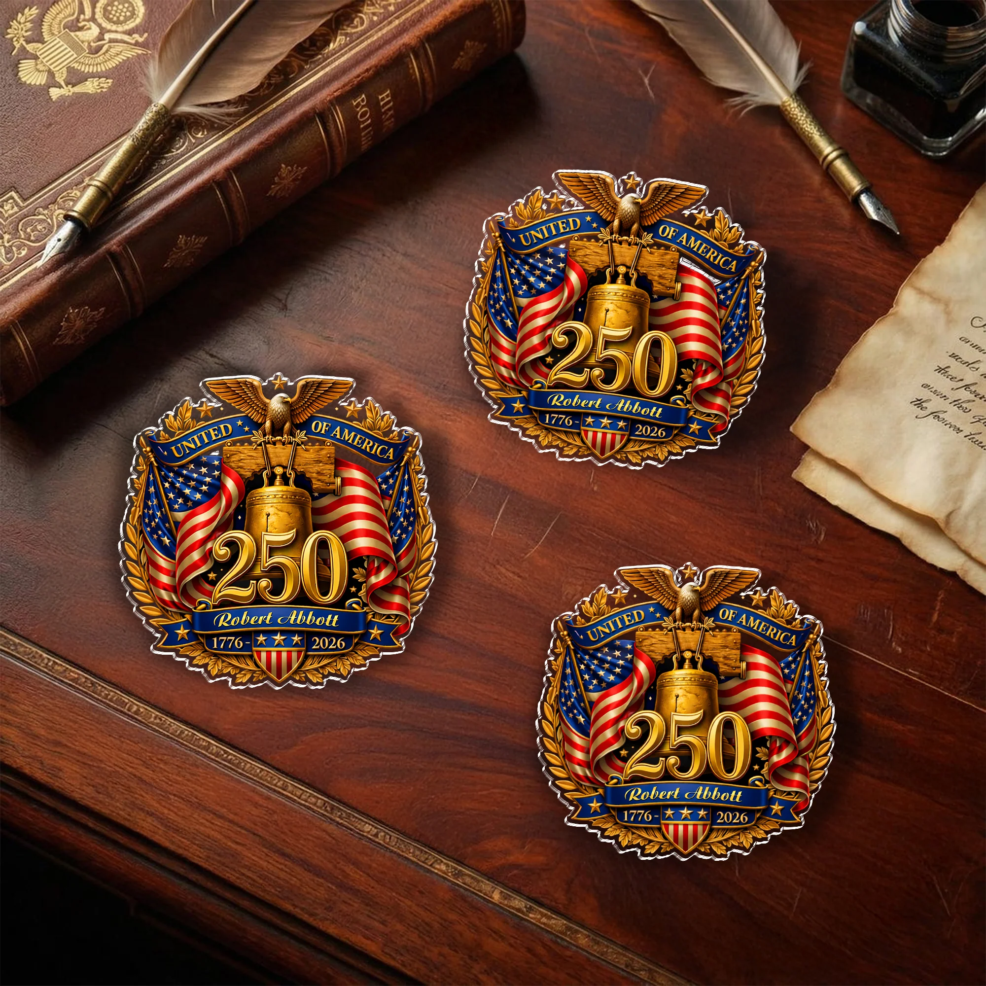 Custom Name USA 250th Anniversary Eagle Acrylic Pin HA75 920964 - Image 6