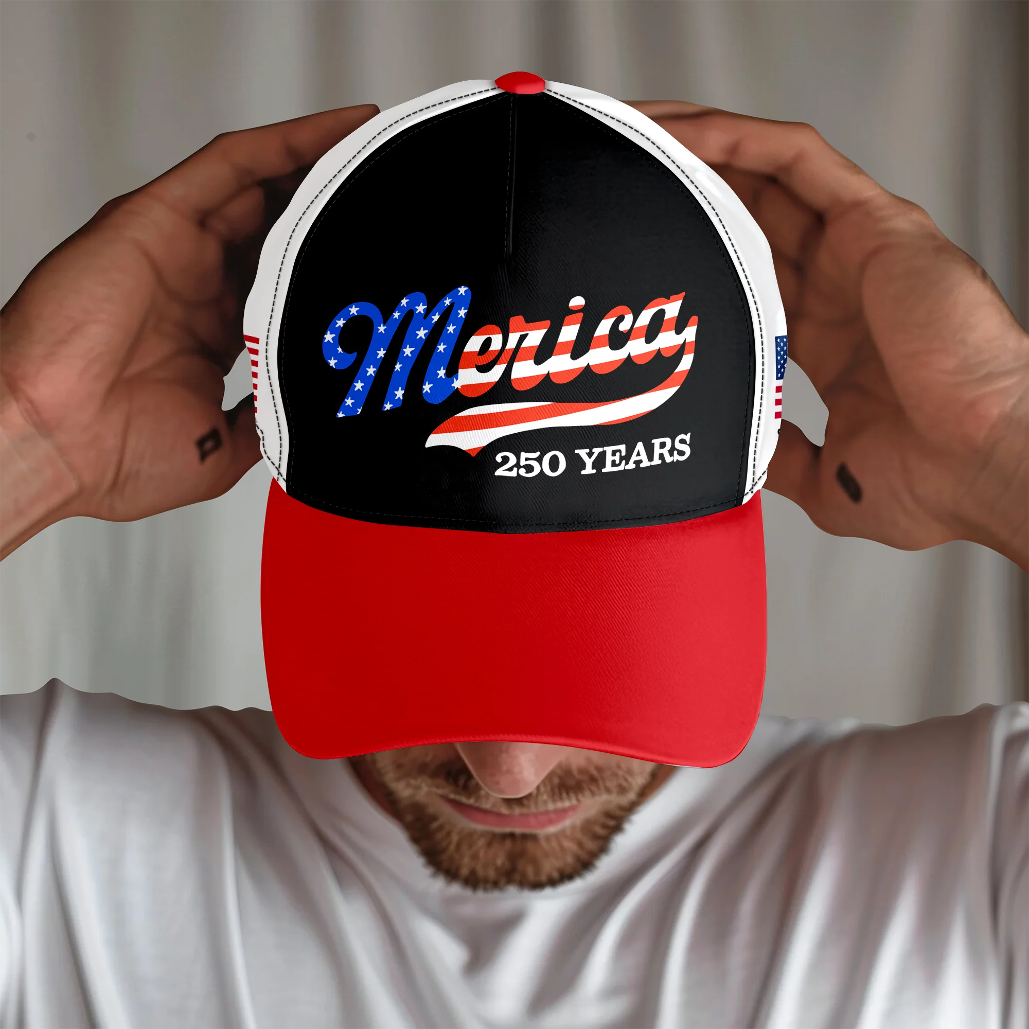 Custom Name USA Patriotic Merica 250 Years Classic Cap HO82 902856 - Image 3