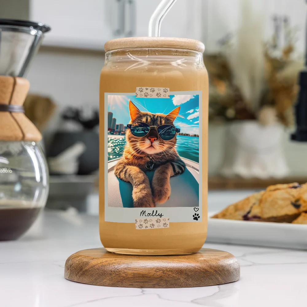 Custom Pet Photo Best Dog Mom Ever Glass Can With Lid Gift for Pet Lovers TH10 169005 - Image 5